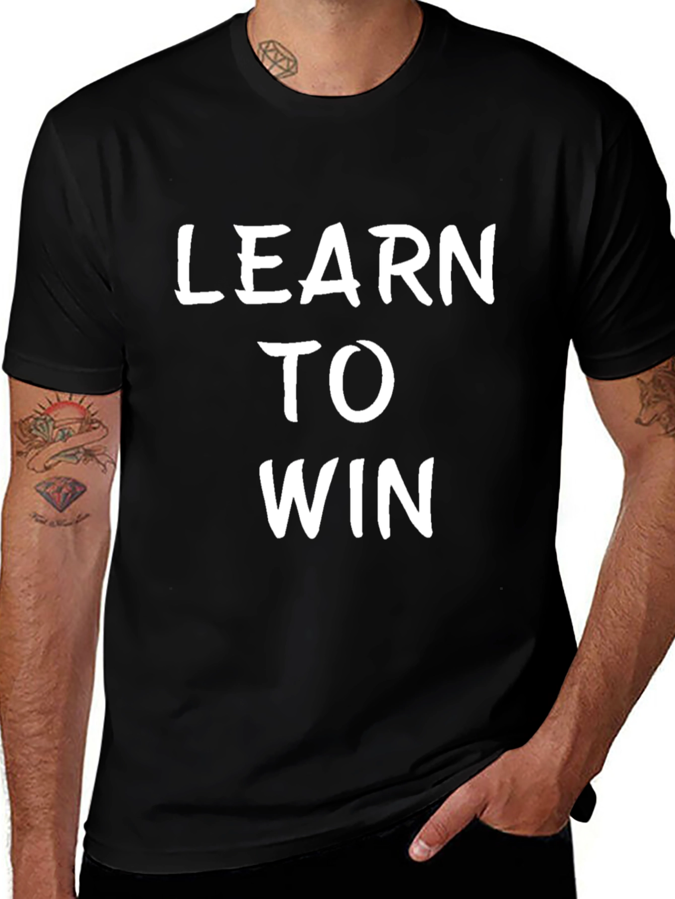 Variant 27 of Learn to Win Black T-Shirt