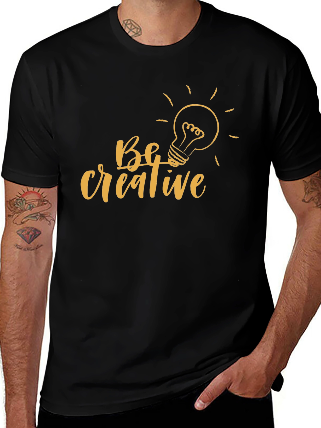 Variant 11 of Be Creative Graphic T-Shirt - Black