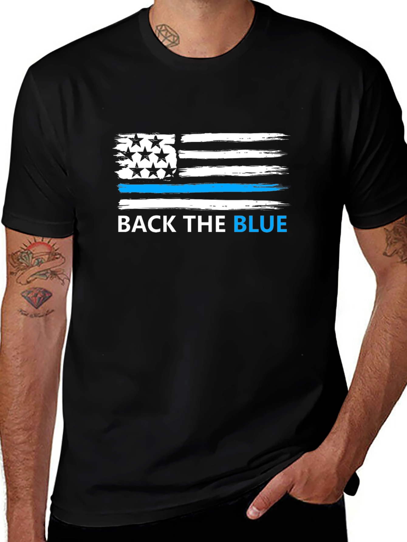 Back the Blue American Flag T-Shirt