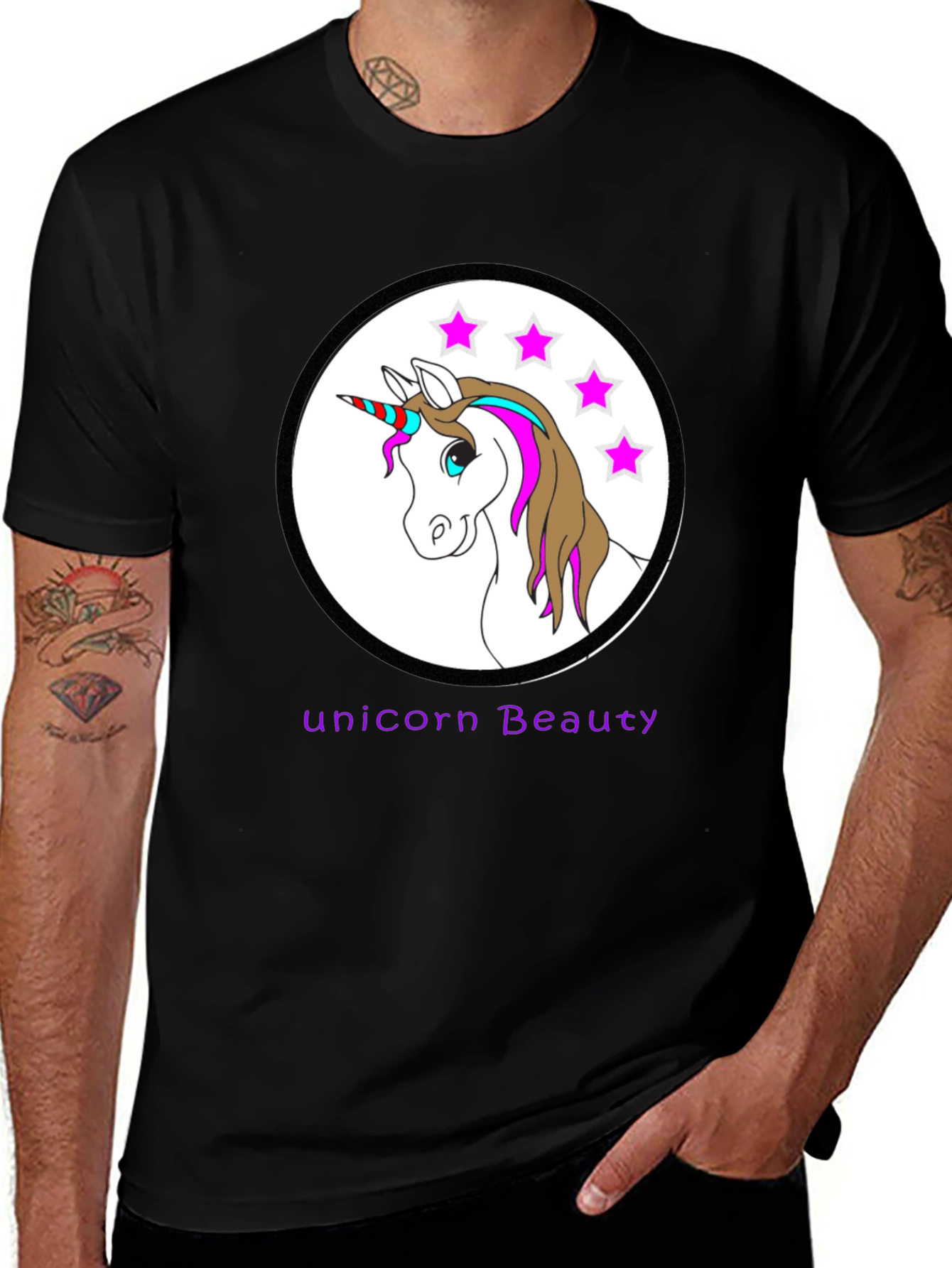 Variant 19 of Unicorn Beauty Black T-Shirt