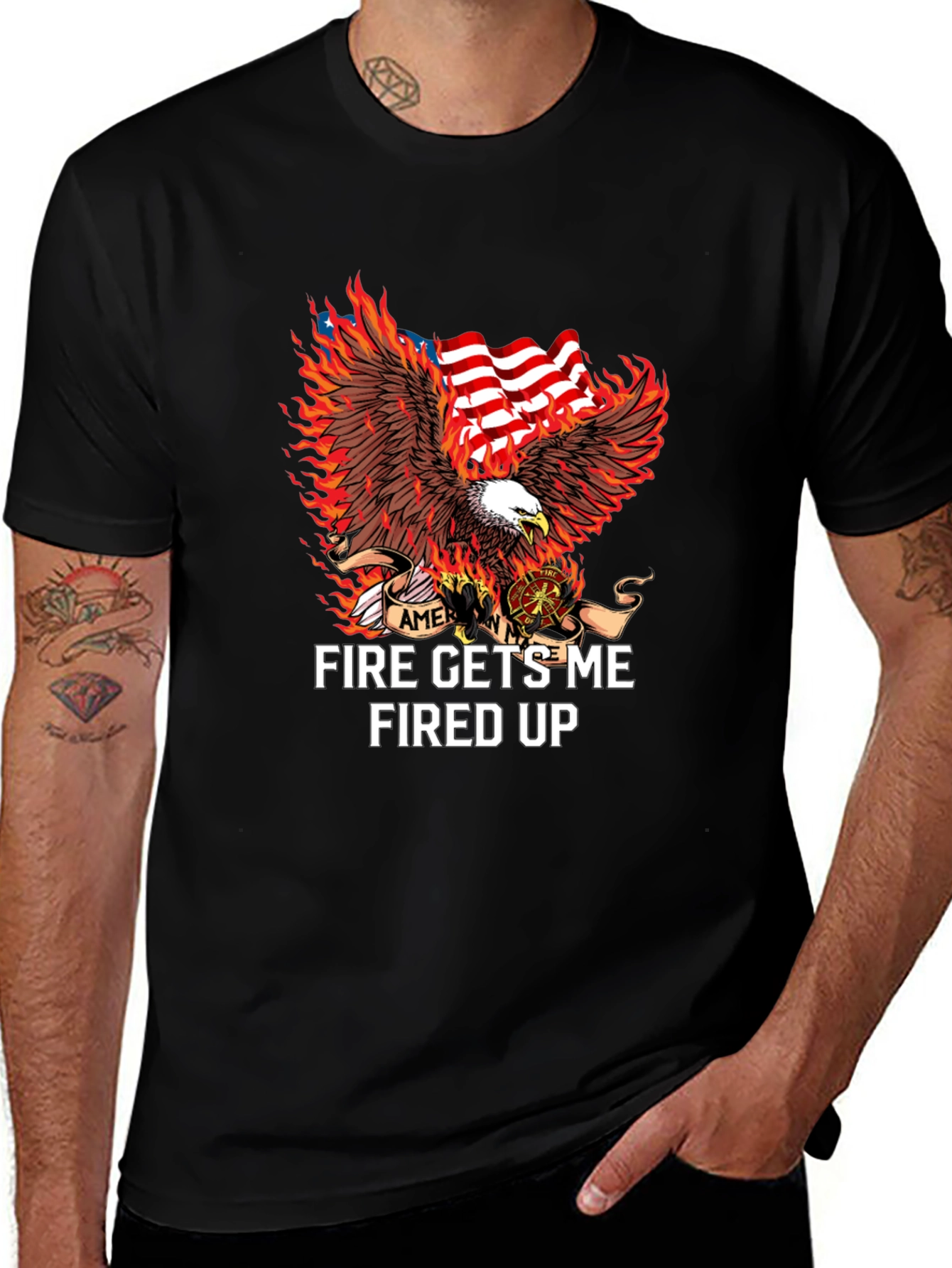 Variant 27 of Fire Gets Me Fired Up Eagle T-Shirt
