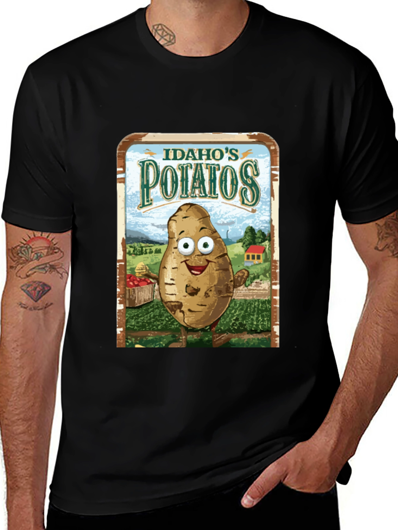 Variant 17 of Idaho Potatoes Graphic Tee - Funny Cartoon Potato T-Shirt