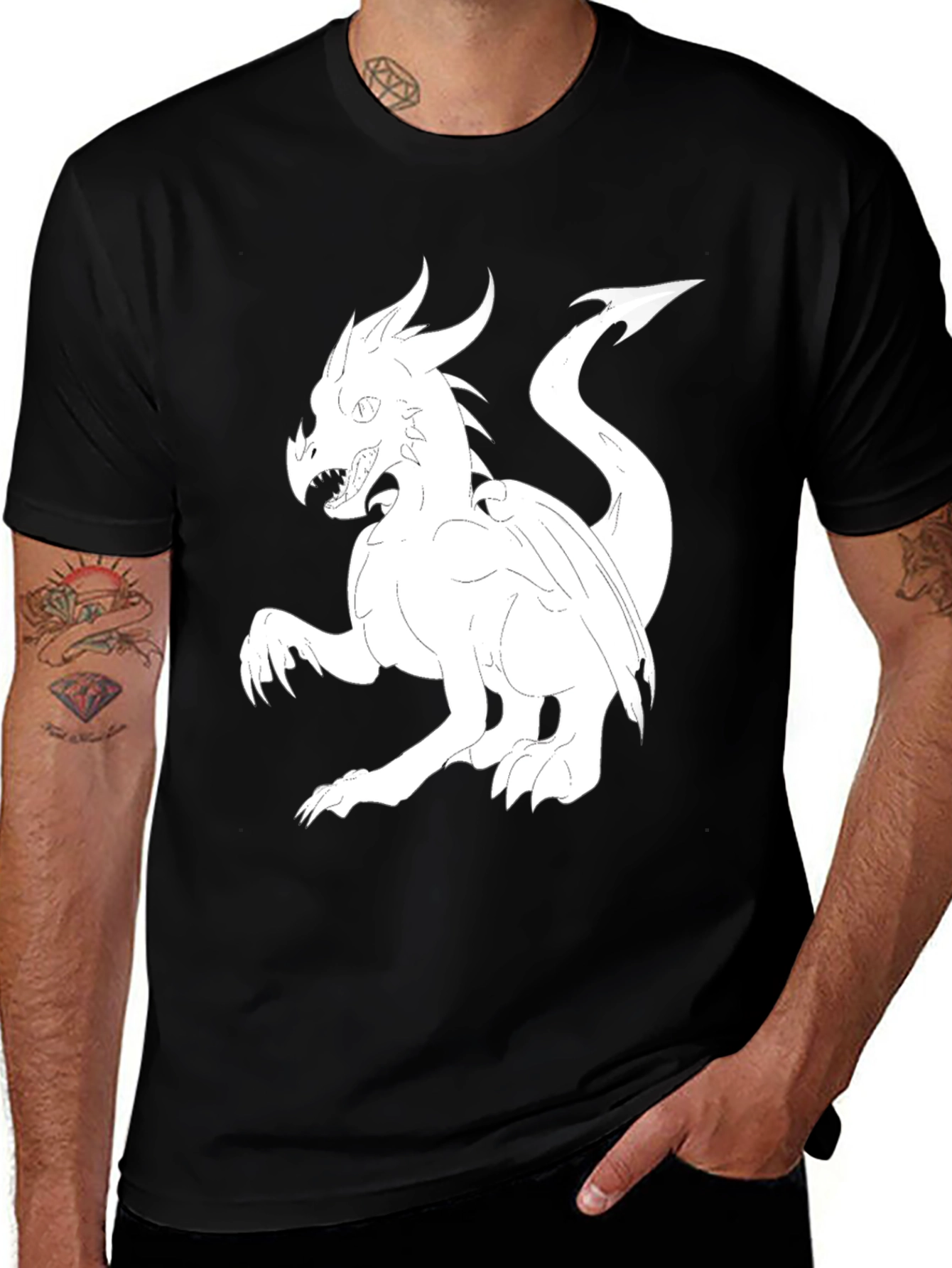 Variant 25 of Dragon Graphic T-Shirt - Black