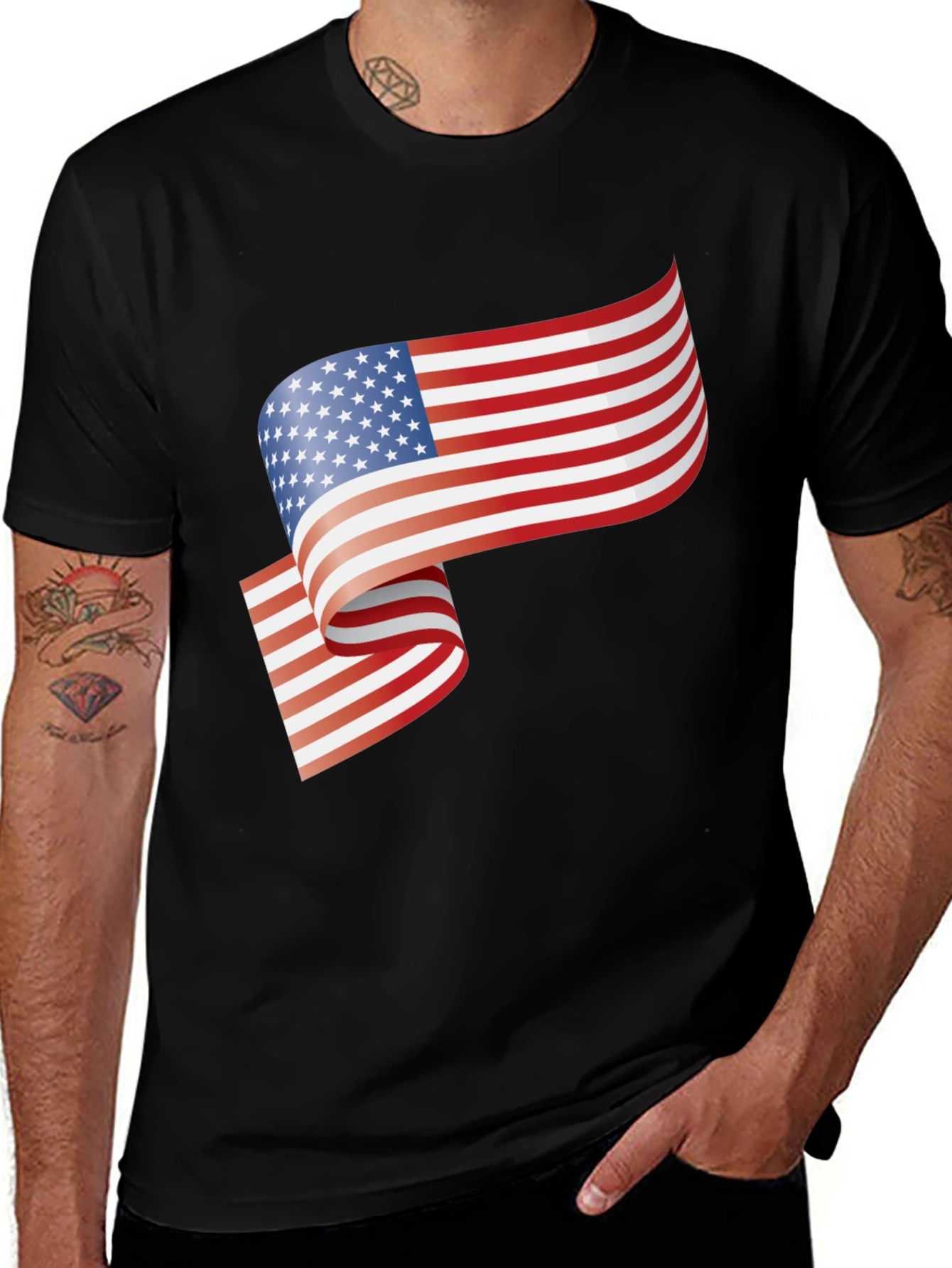 Variant 13 of American Flag Graphic Tee - Patriotic Style