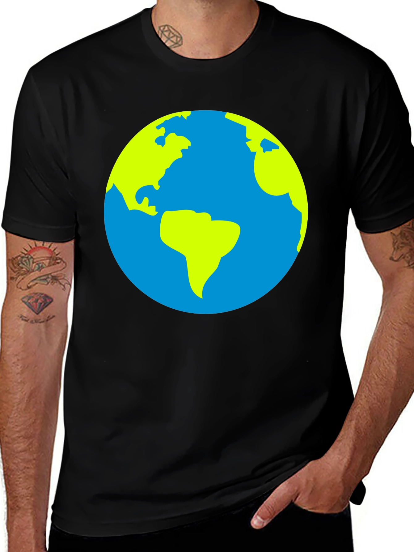 Earth Graphic Black T-Shirt - Global Style