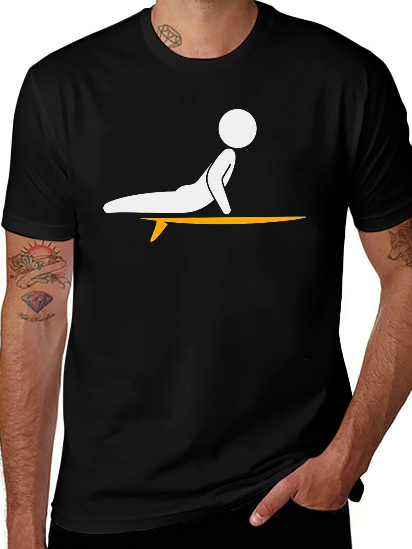 Variant 28 of Yoga Surfer Graphic Tee - Black T-Shirt