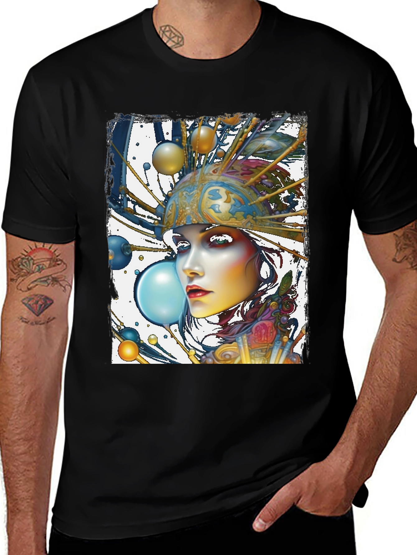 Variant 4 of Artsy Woman Graphic Tee - Unique Style