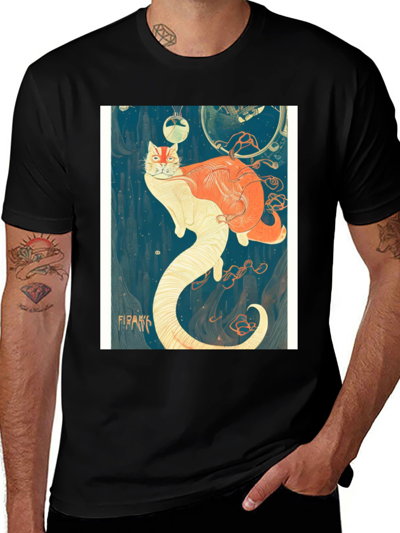 Variant 11 of Surreal Cat T-Shirt