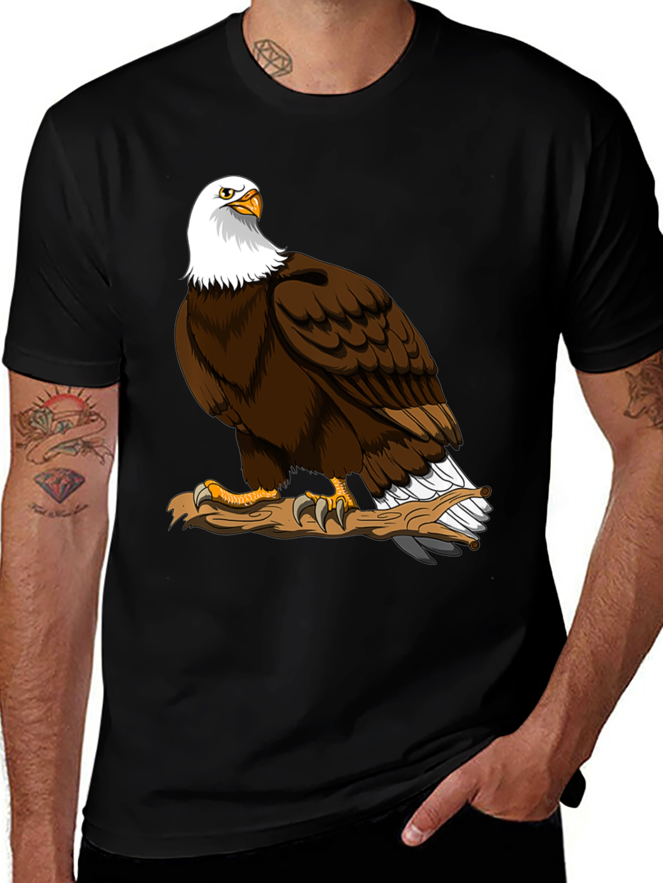 Variant 8 of Eagle Graphic Tee - Men's Black T-Shirt