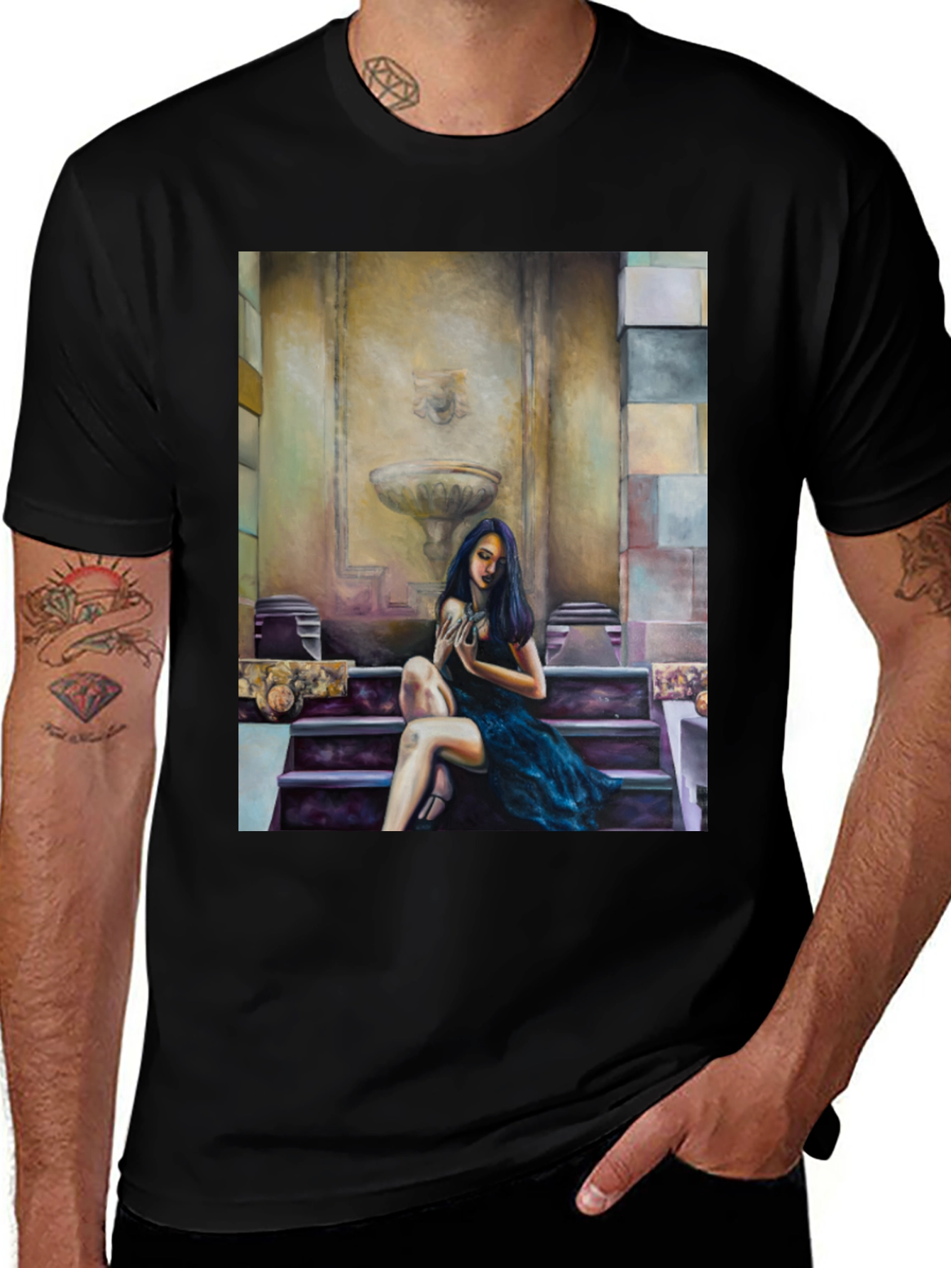 Variant 27 of Woman on Steps Graphic T-Shirt