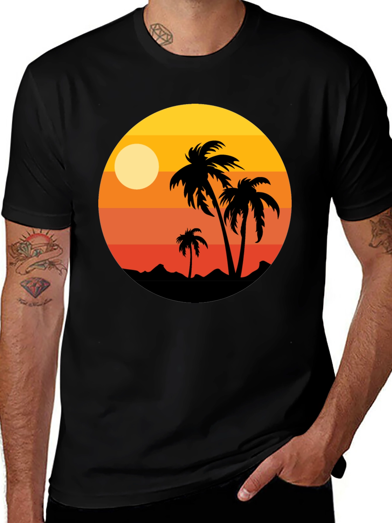 Variant 29 of Sunset Palm Tree Graphic Tee