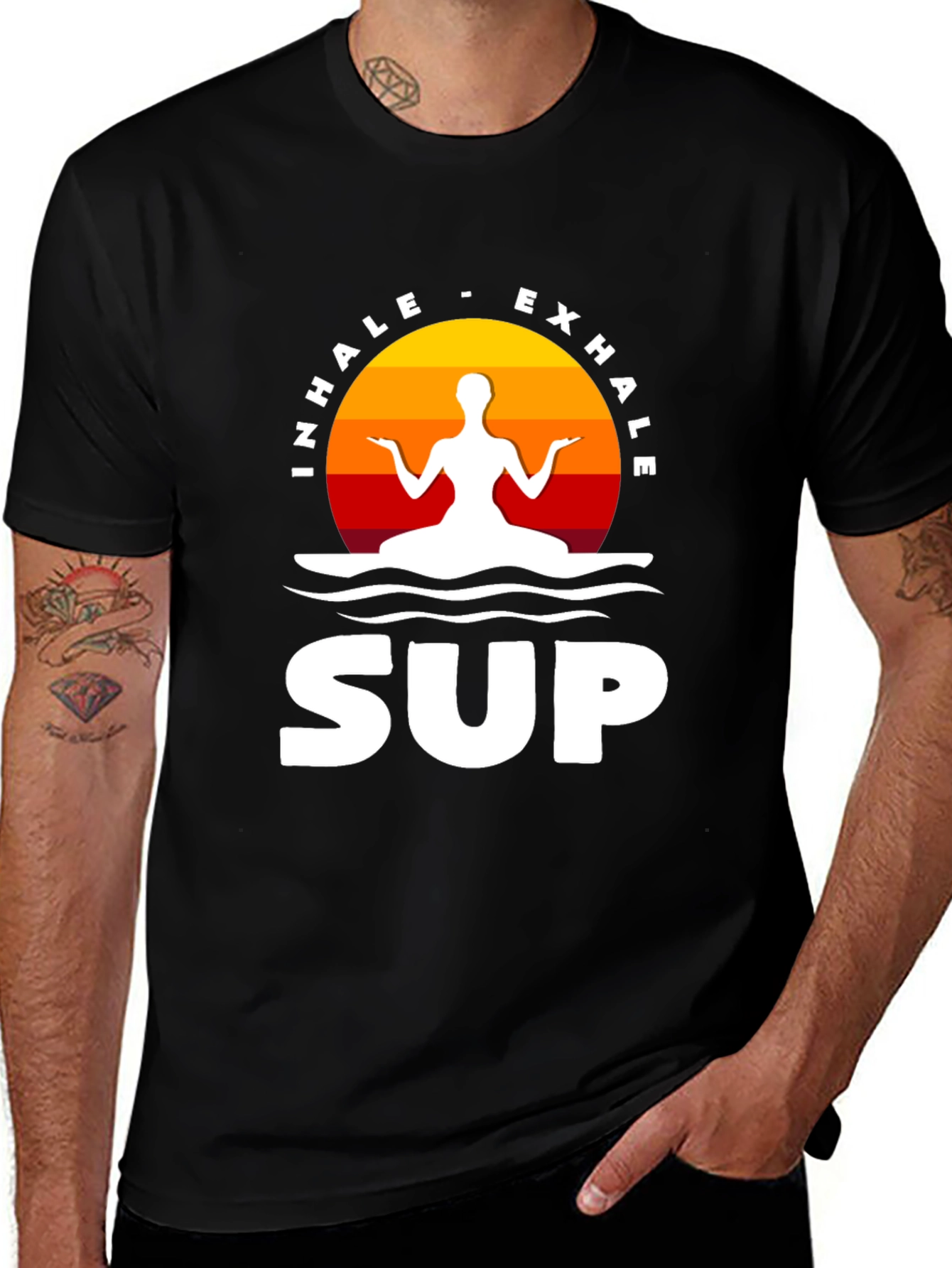 Inhale Exhale SUP T-Shirt - Zen Paddleboarding Tee