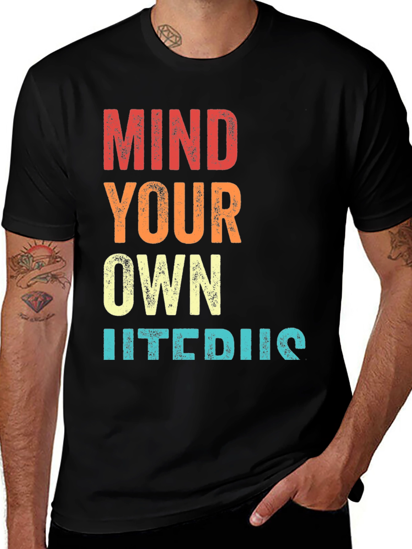 Variant 2 of Mind Your Own Uterus Graphic Tee - Unisex Black T-Shirt