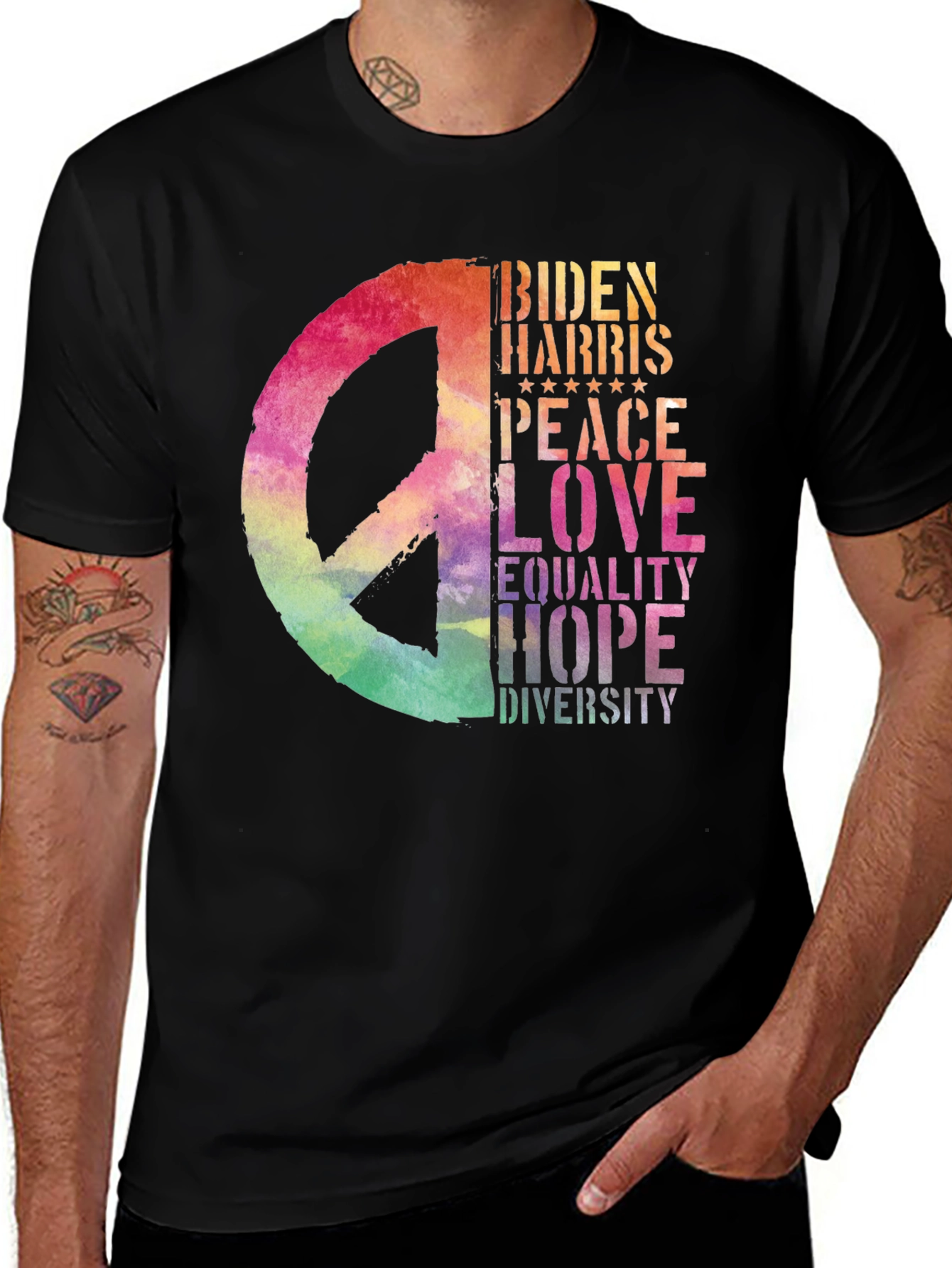 Variant 18 of Biden Harris Peace Love Graphic T-Shirt