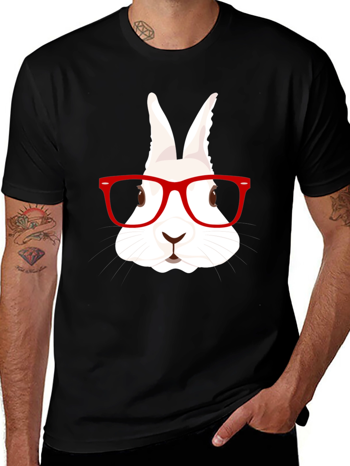 Variant 19 of Rabbit with Glasses Graphic Tee