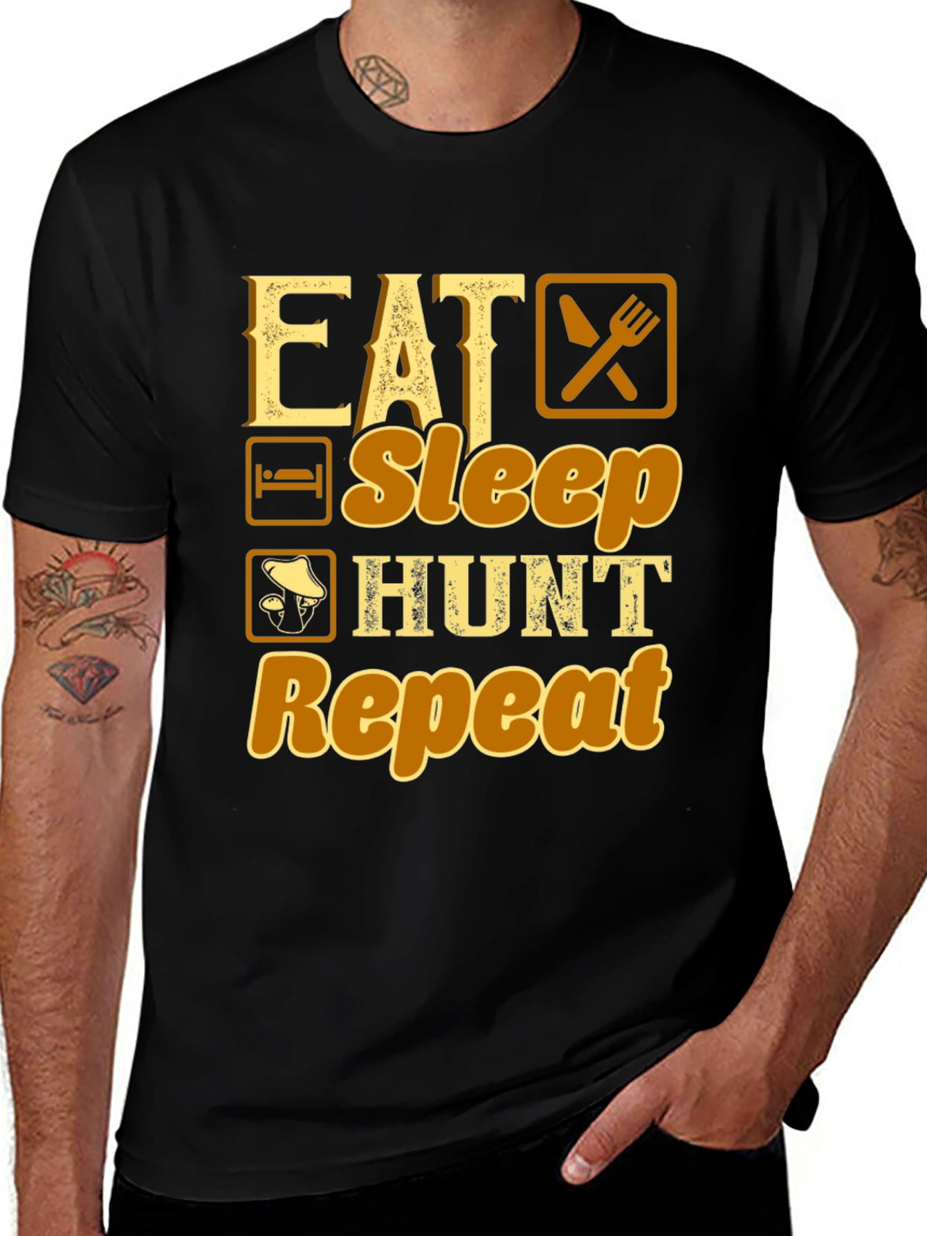 Variant 14 of Eat Sleep Hunt Repeat Graphic T-Shirt