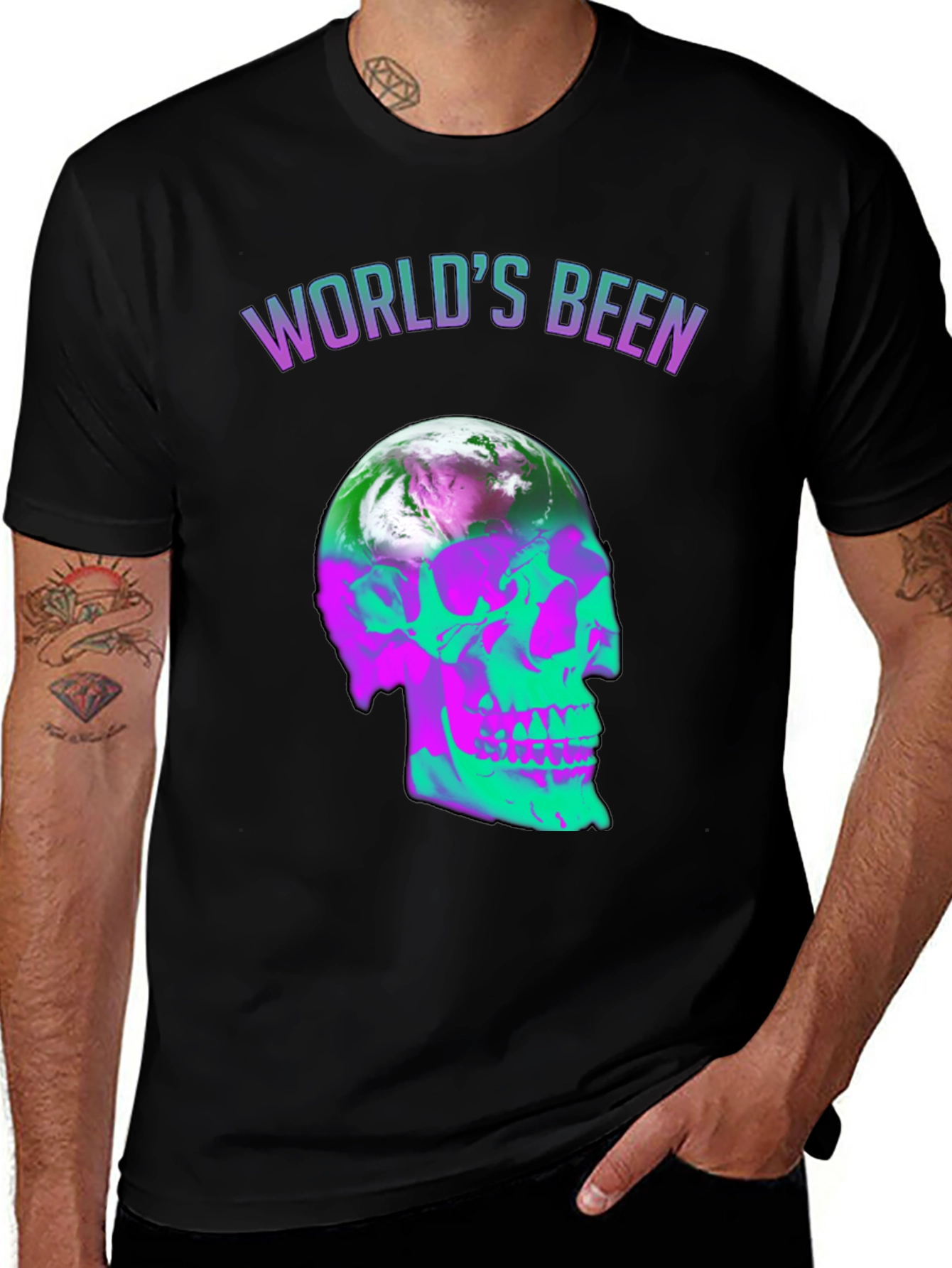 Variant 30 of World's Been Skull Graphic T-Shirt
