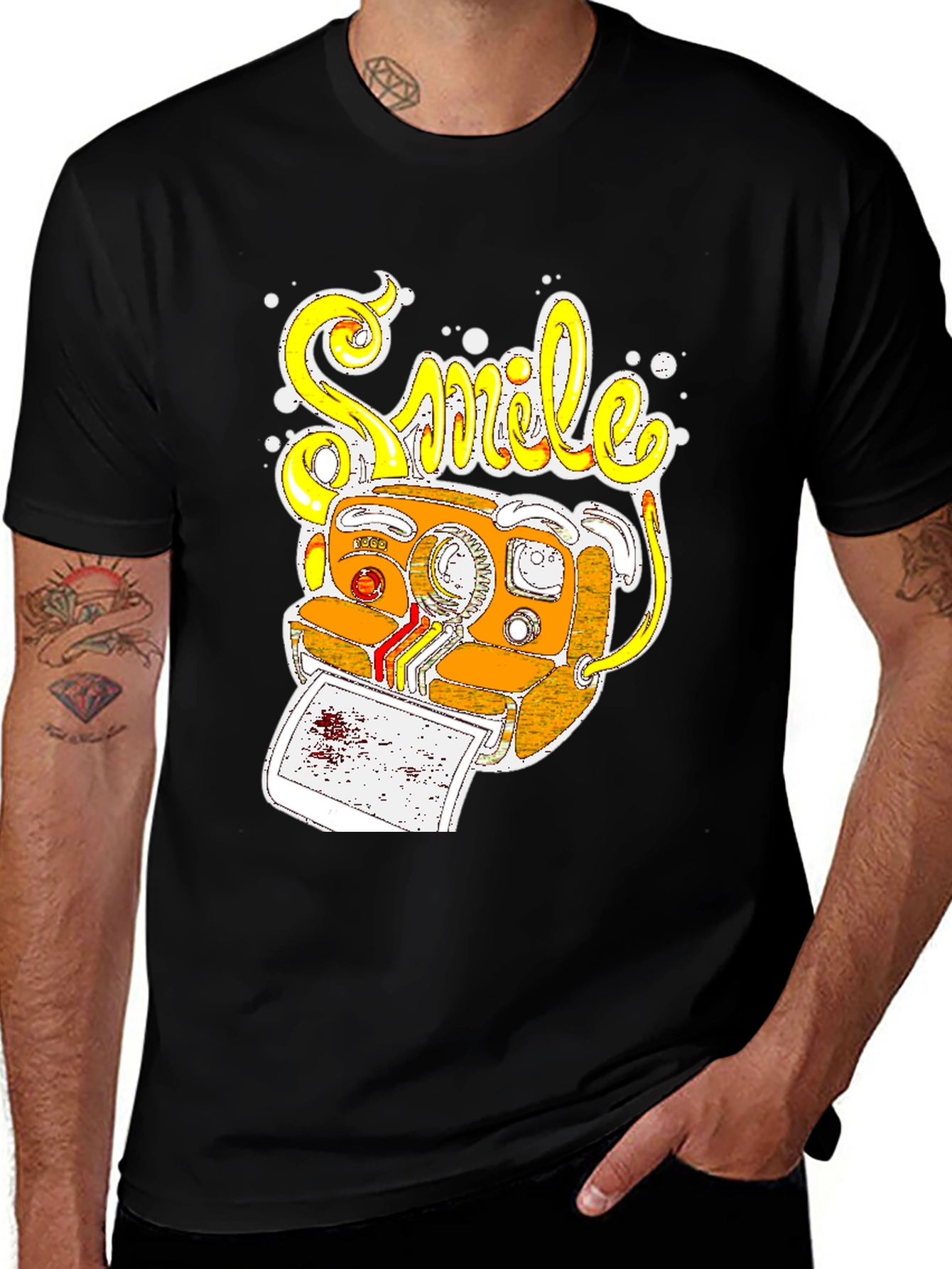 Variant 20 of Smile Camera Graphic T-Shirt - Retro Style