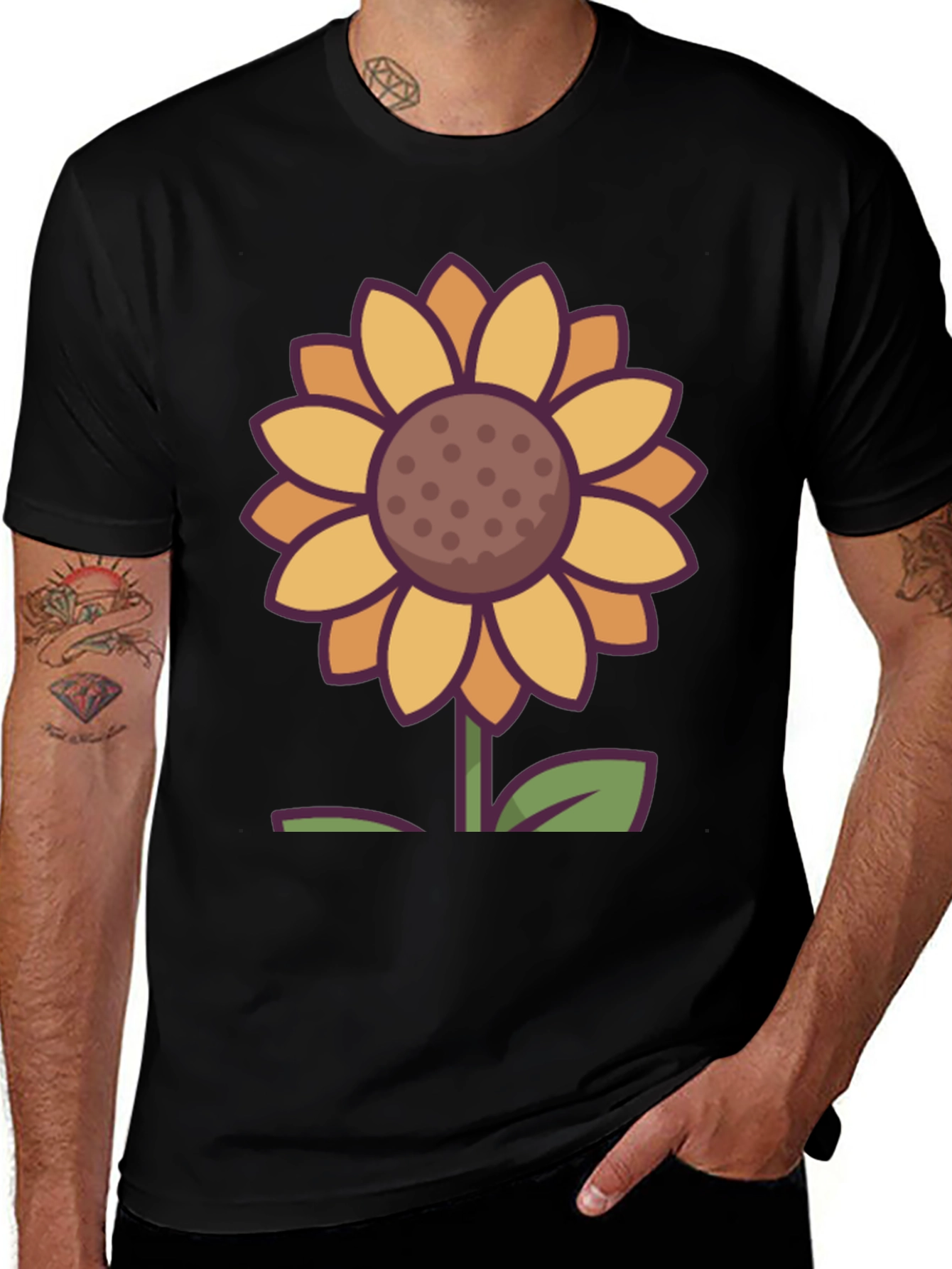 Variant 3 of Sunflower Graphic Tee - Unisex Black T-Shirt