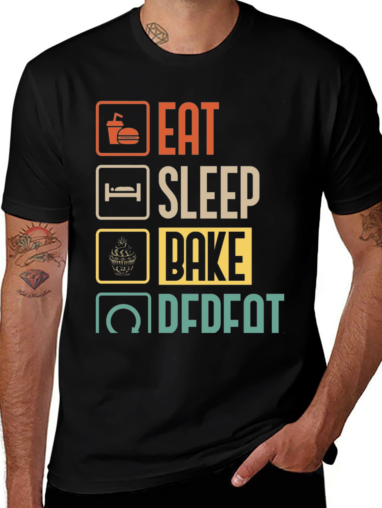 Variant 27 of Eat Sleep Bake Repeat Men's Graphic Tee