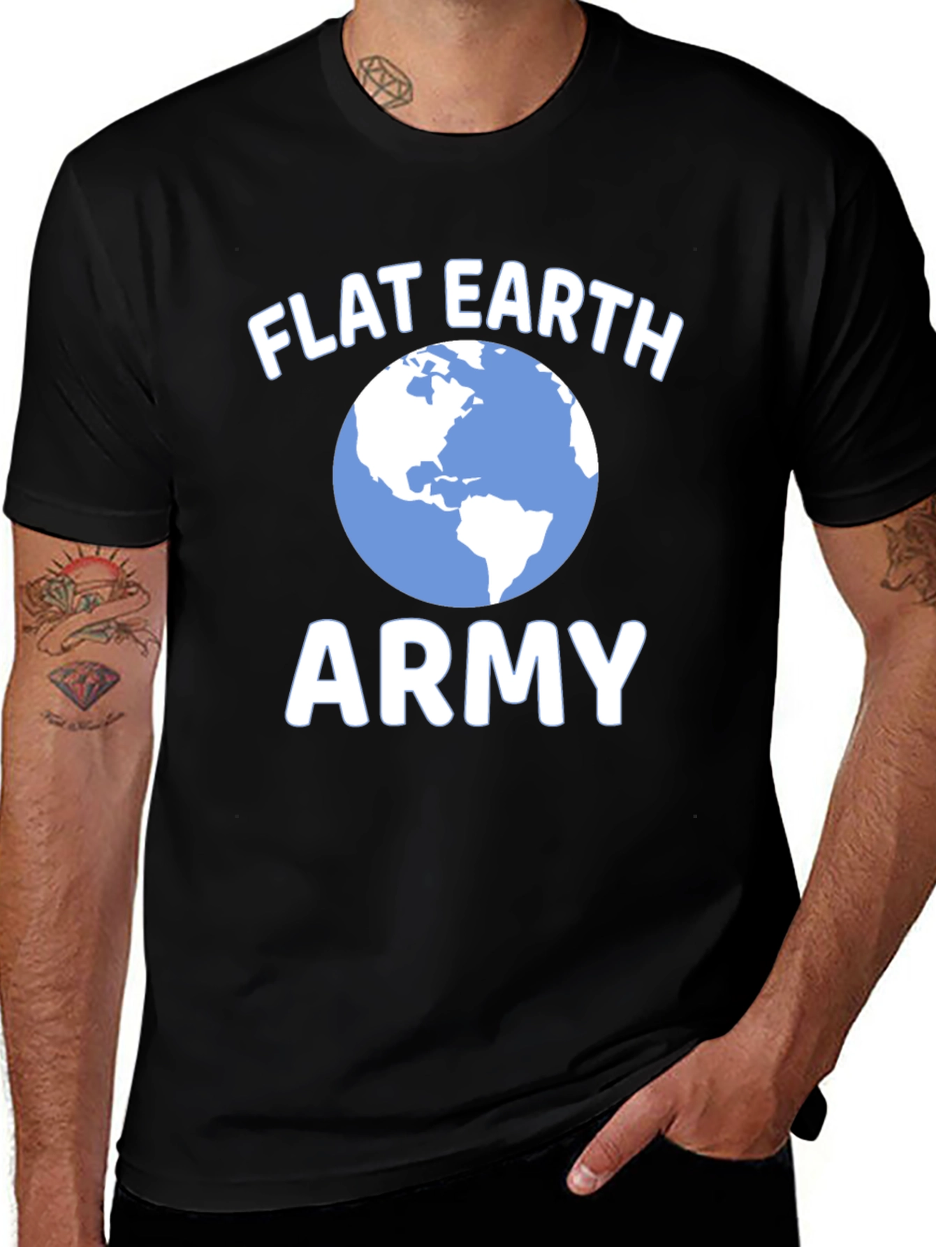 Variant 25 of Flat Earth Army Graphic T-Shirt - Conspiracy Theory Tee