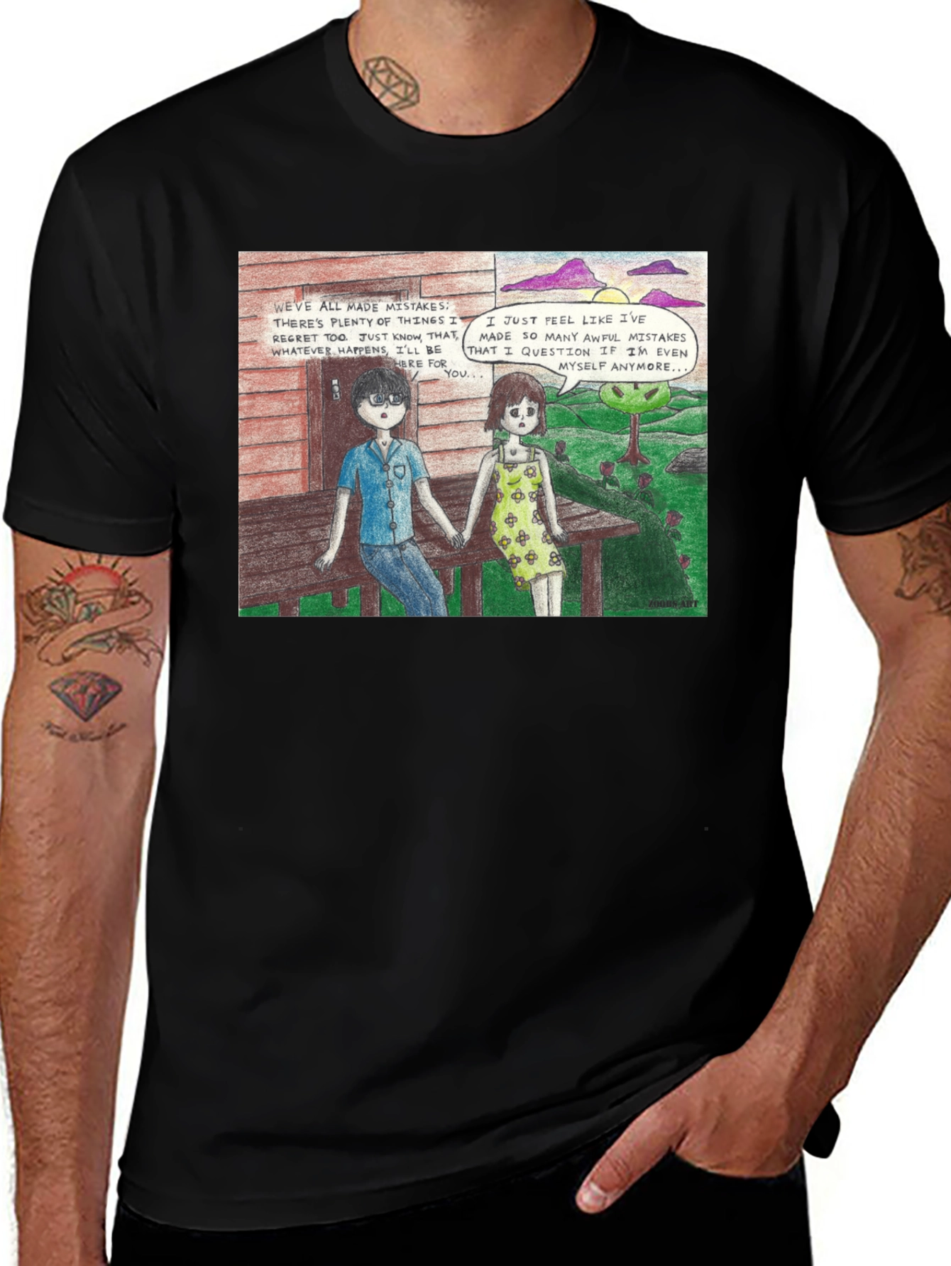 Emotional Comic Graphic T-Shirt - Unisex