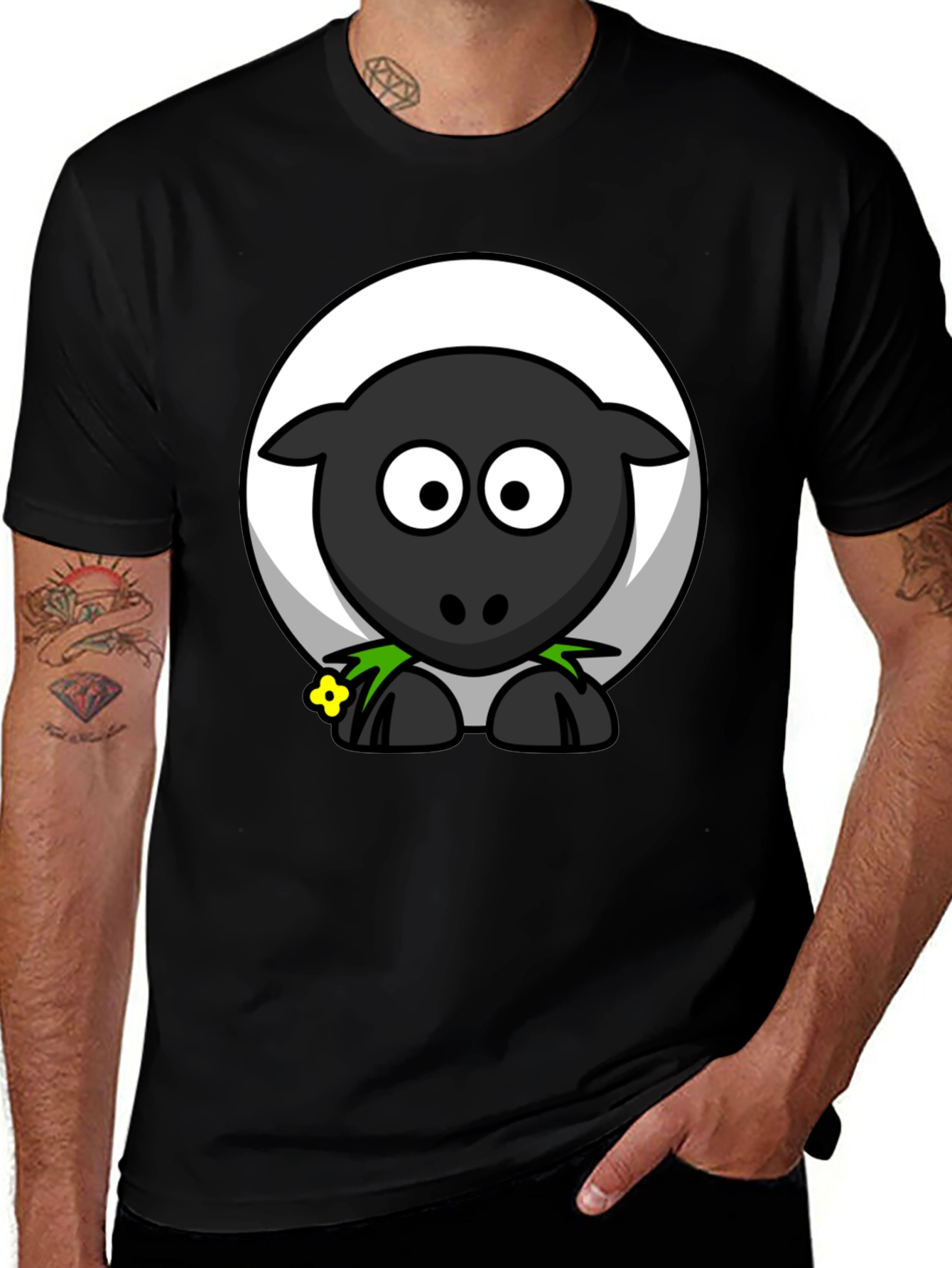 Variant 14 of Black Sheep Graphic T-Shirt - Cartoon Animal Tee