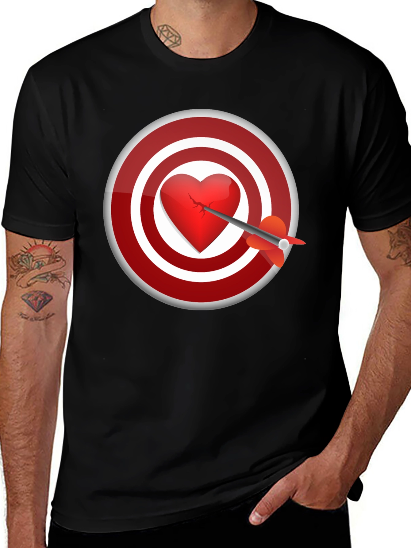 Variant 17 of Heart Target T-Shirt - Love Hurts, But Style Doesn't!