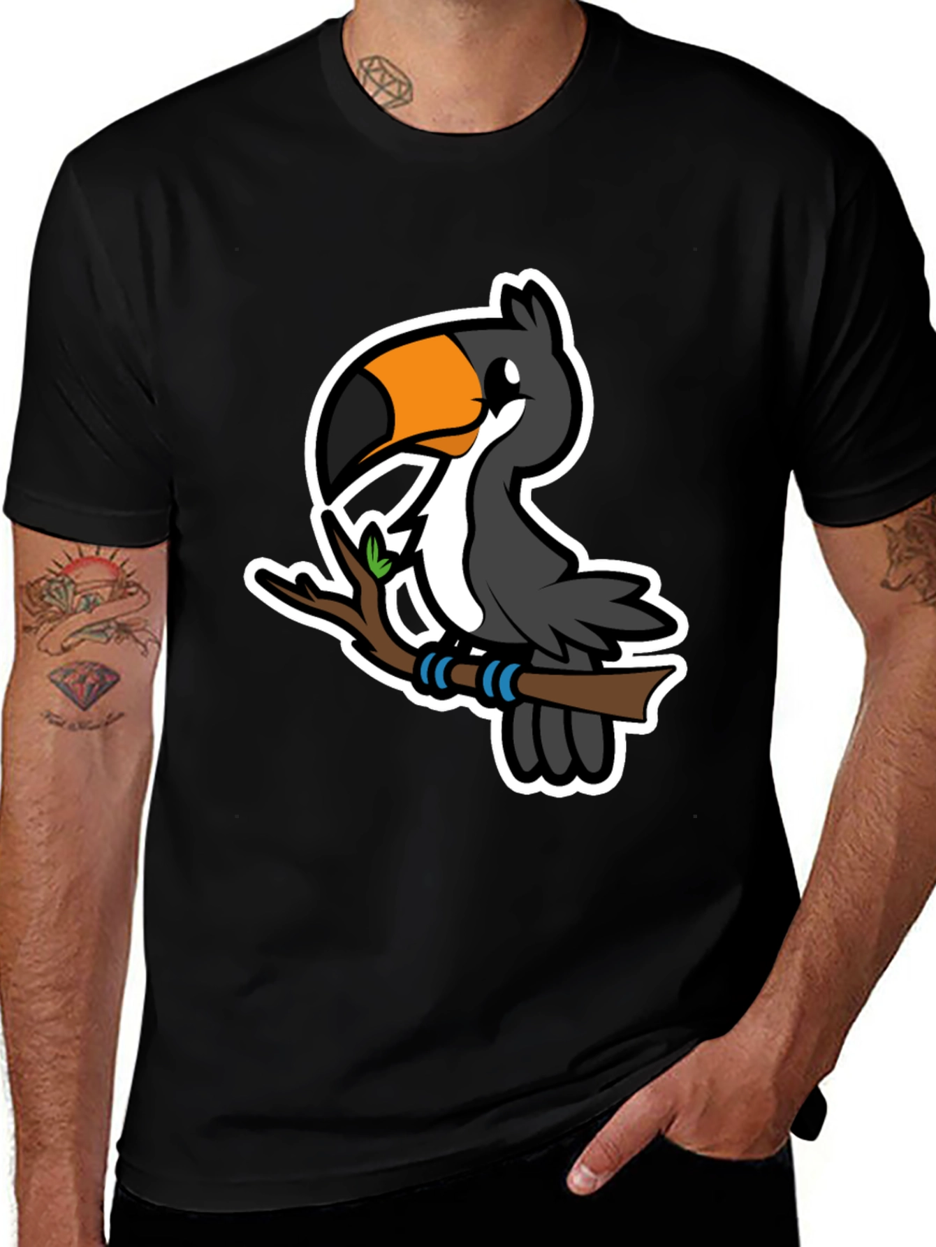 Variant 20 of Cartoon Toucan on Branch Graphic T-Shirt