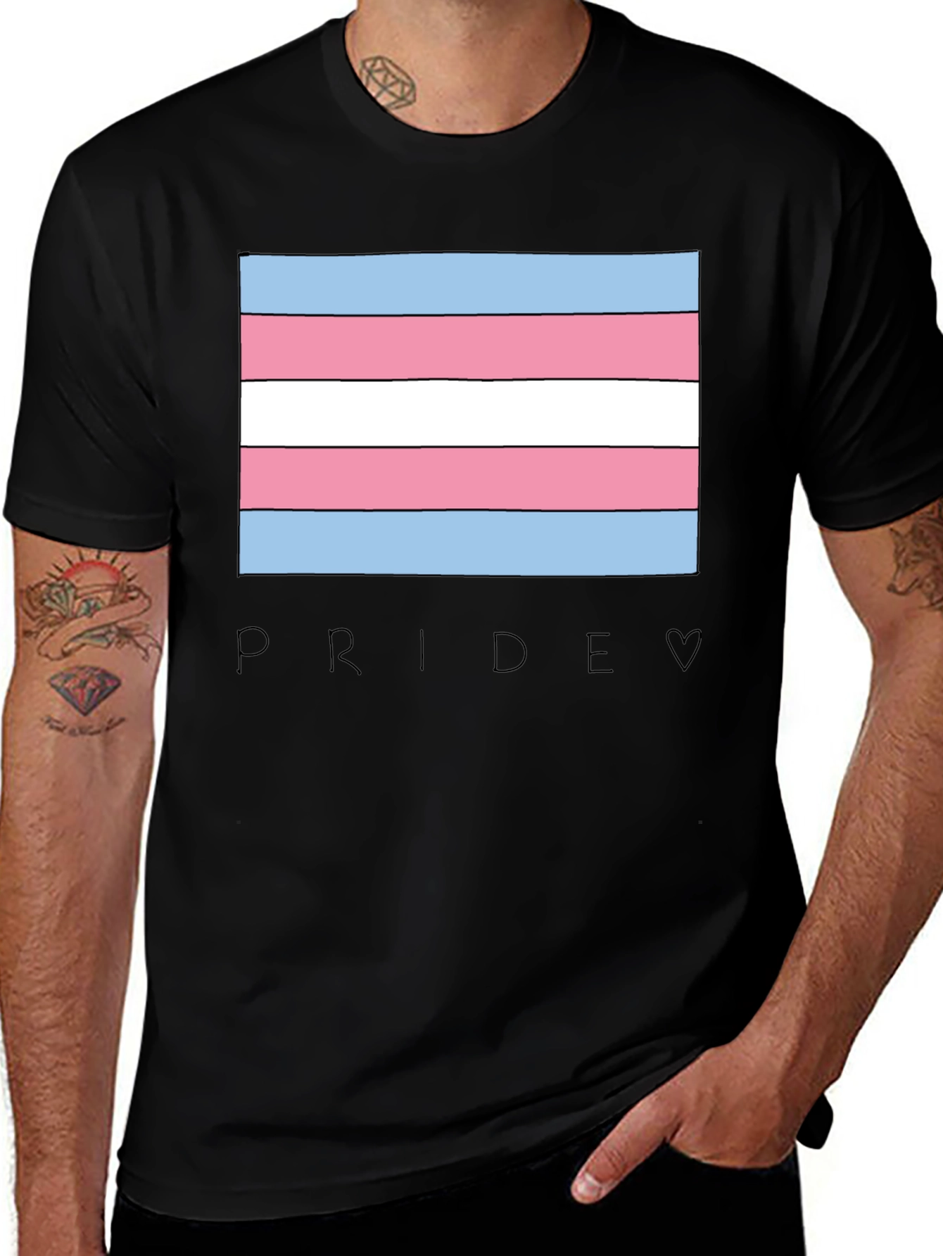 Transgender Pride Flag Graphic T-Shirt