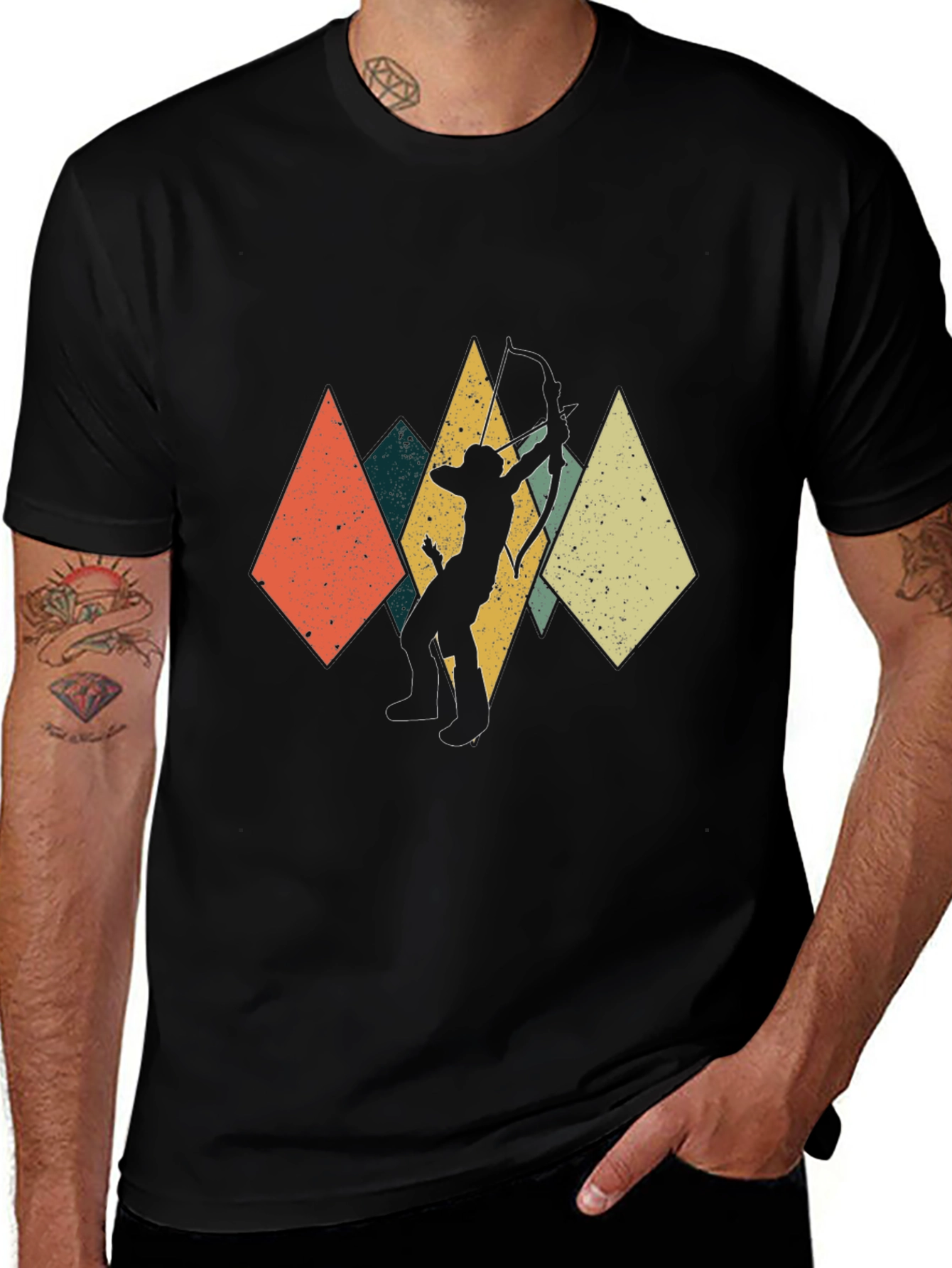 Variant 12 of Archery Silhouette T-Shirt - Retro Design