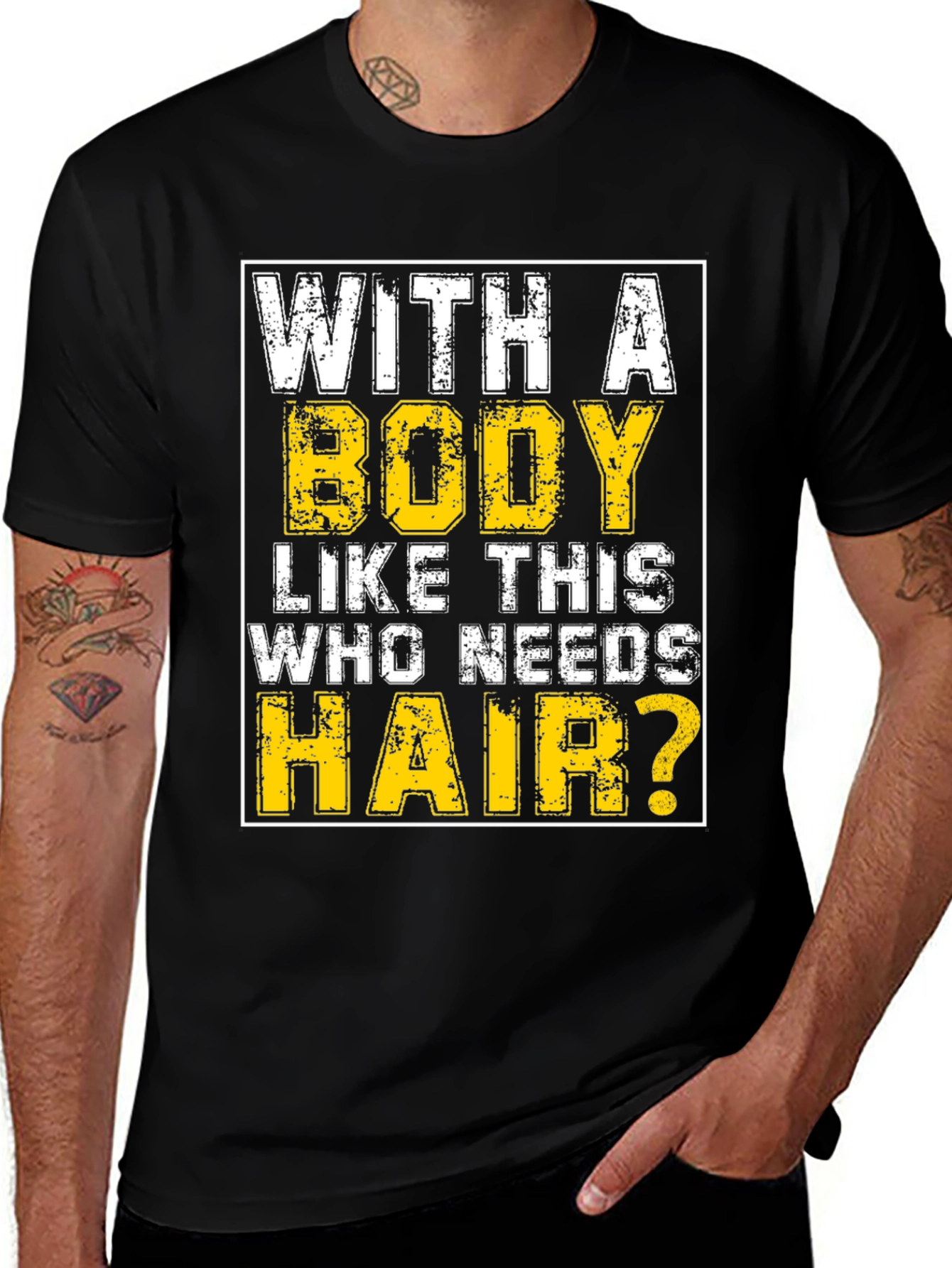 Variant 15 of Funny Body No Hair Graphic Tee