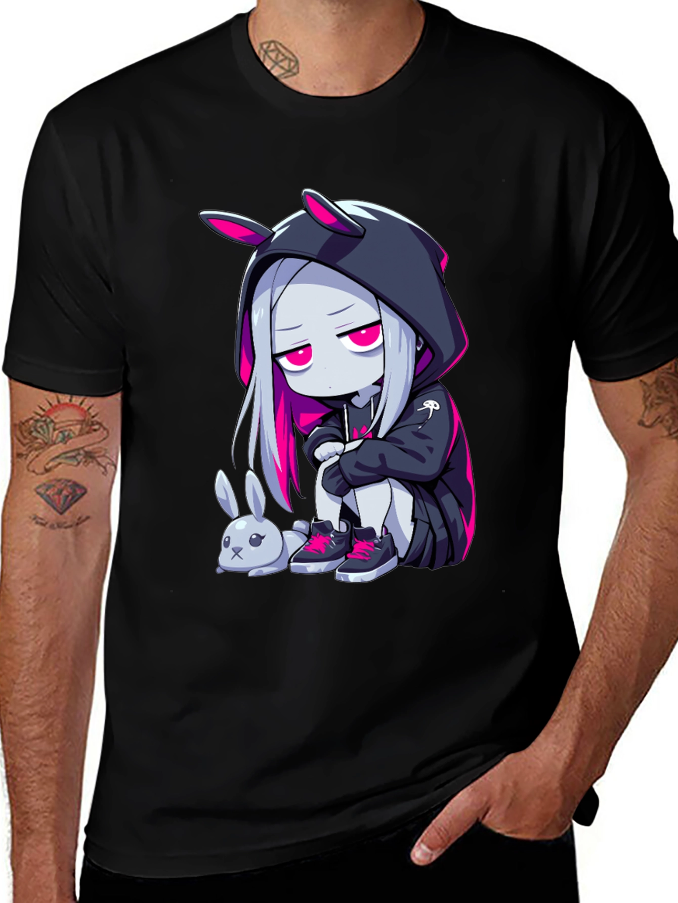 Variant 19 of Anime Bunny Girl Graphic Tee