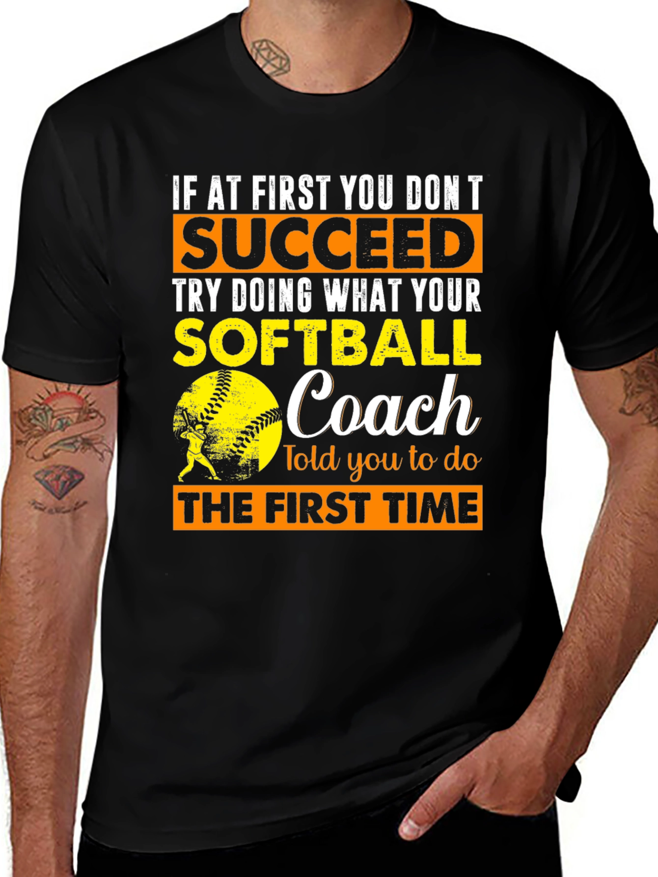 Variant 15 of Softball Coach T-Shirt - Succeed Advice Tee