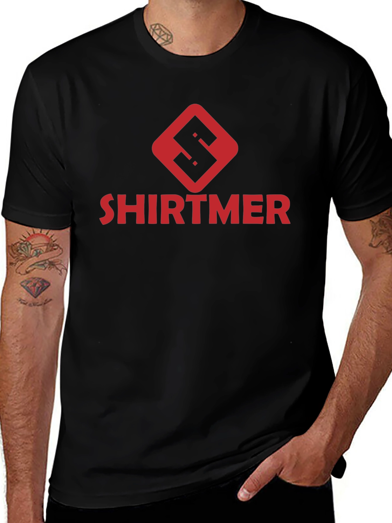 Variant 8 of SHIRTMER Black Graphic Tee - Modern Streetwear