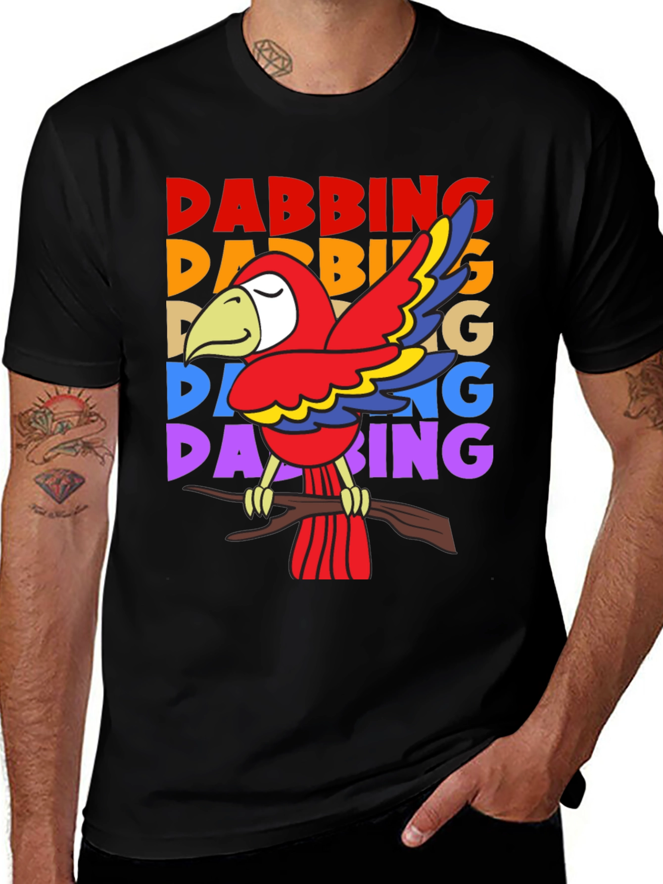Variant 12 of Dabbing Parrot Graphic Tee