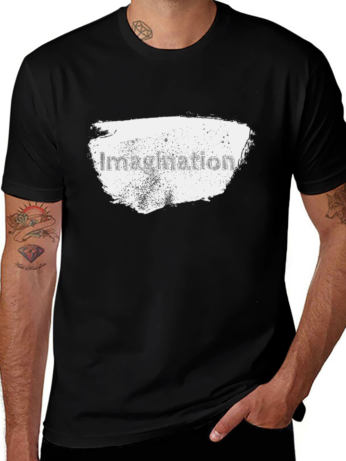 Variant 20 of Imagination Graphic Print Black T-Shirt