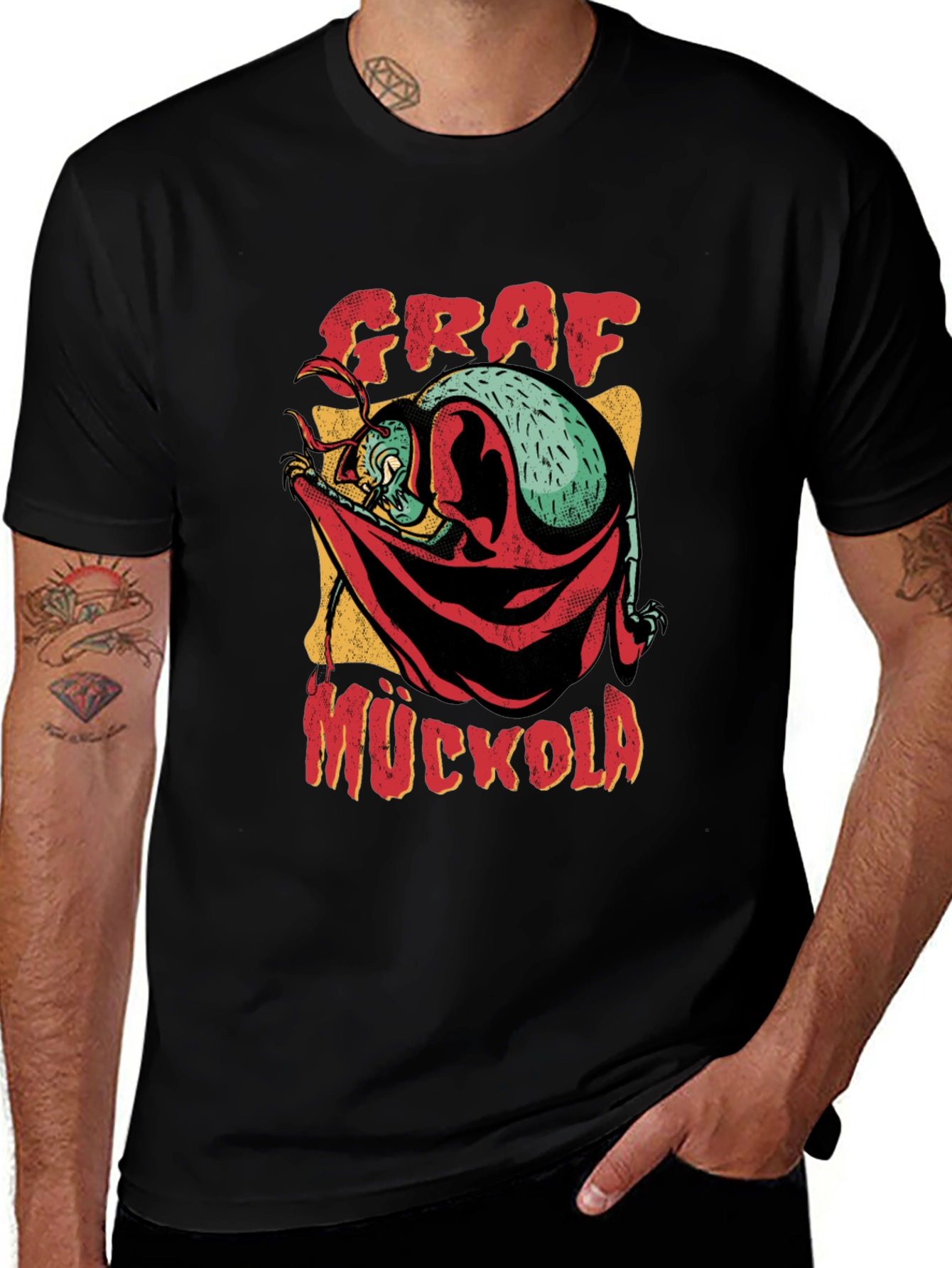 Variant 30 of Graf Muckola Graphic Tee - Black Cotton T-Shirt