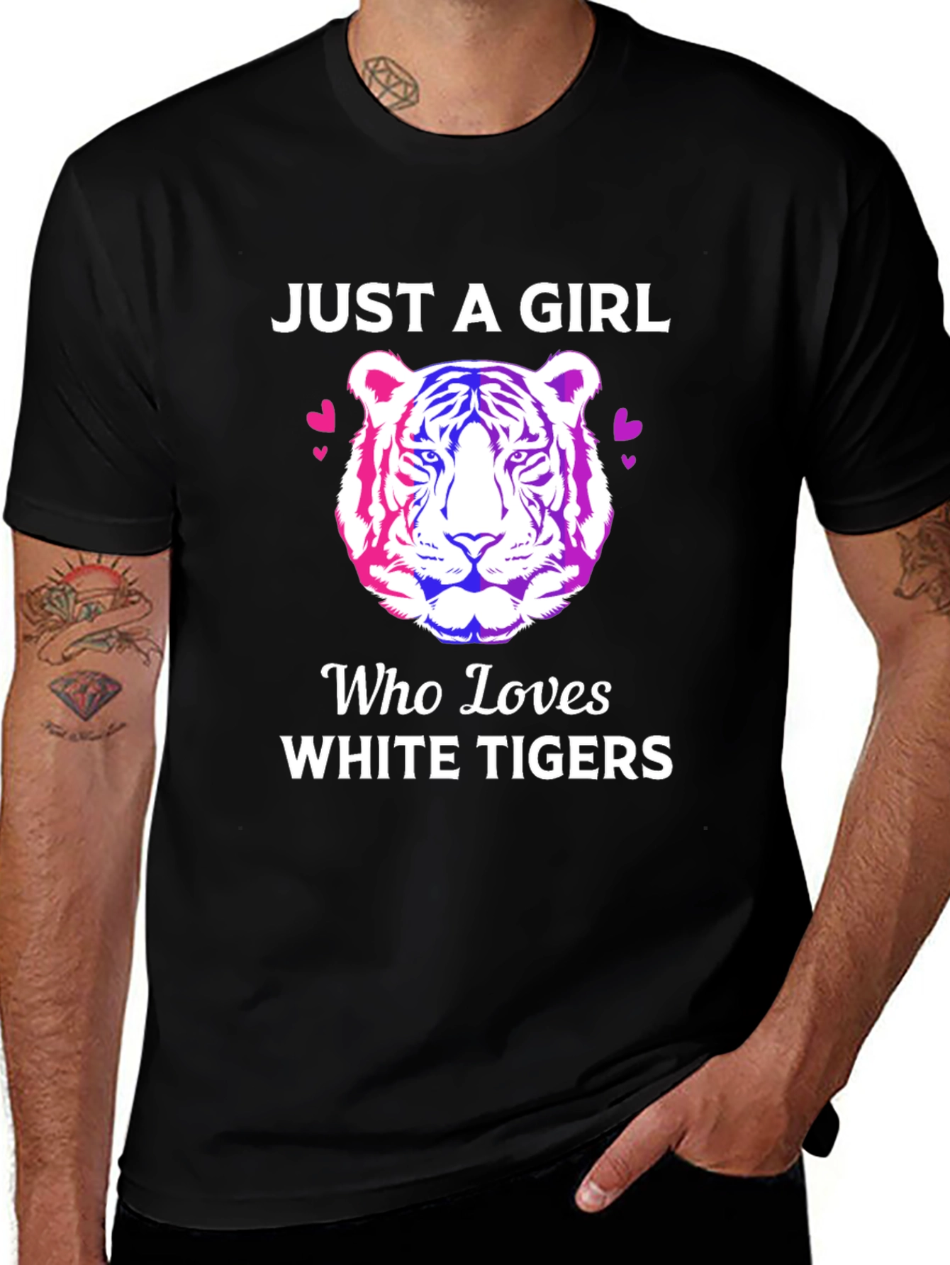 Variant 18 of Girl Who Loves White Tigers T-Shirt
