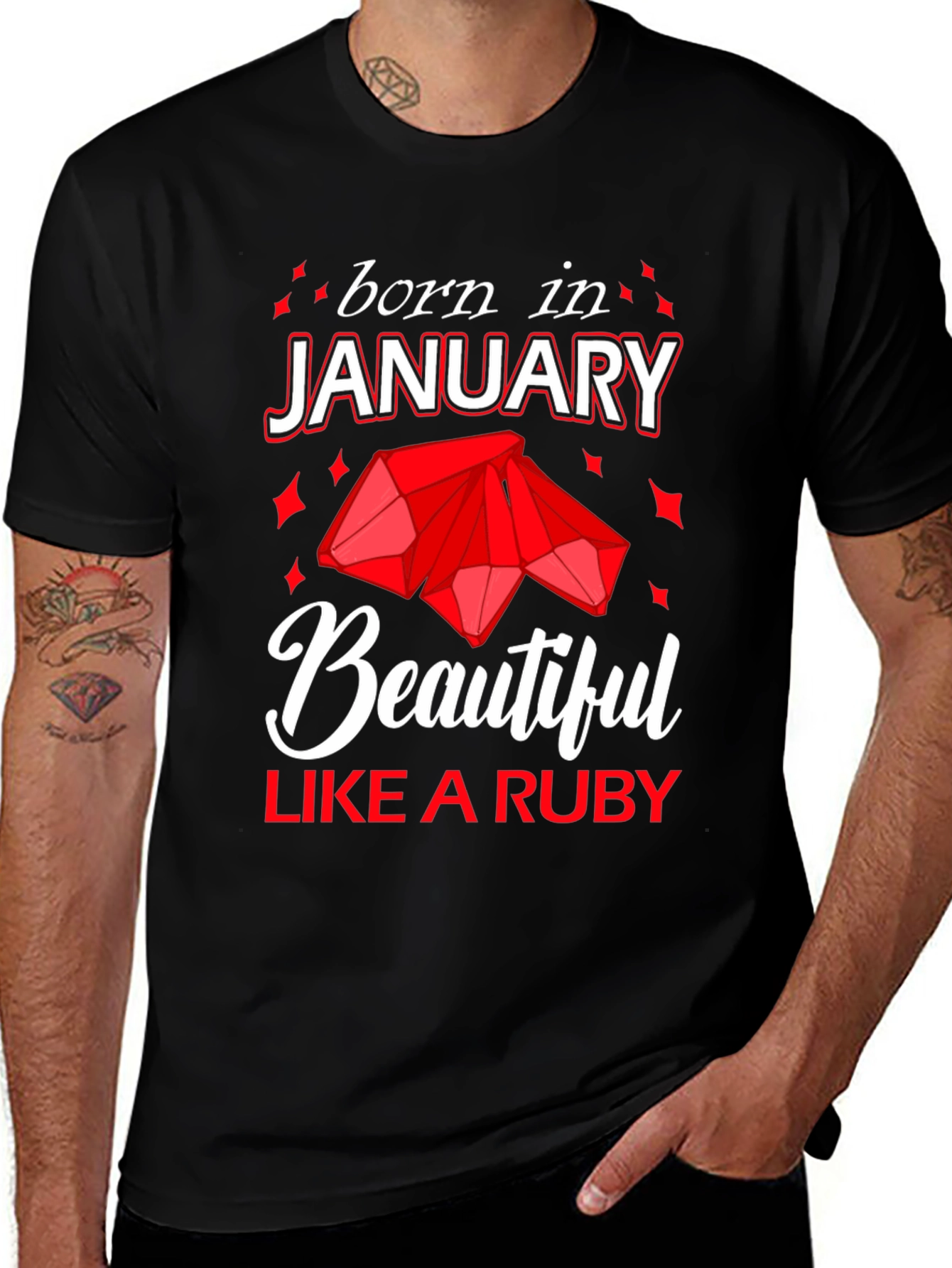 Born in January Ruby Gemstone T-Shirt
