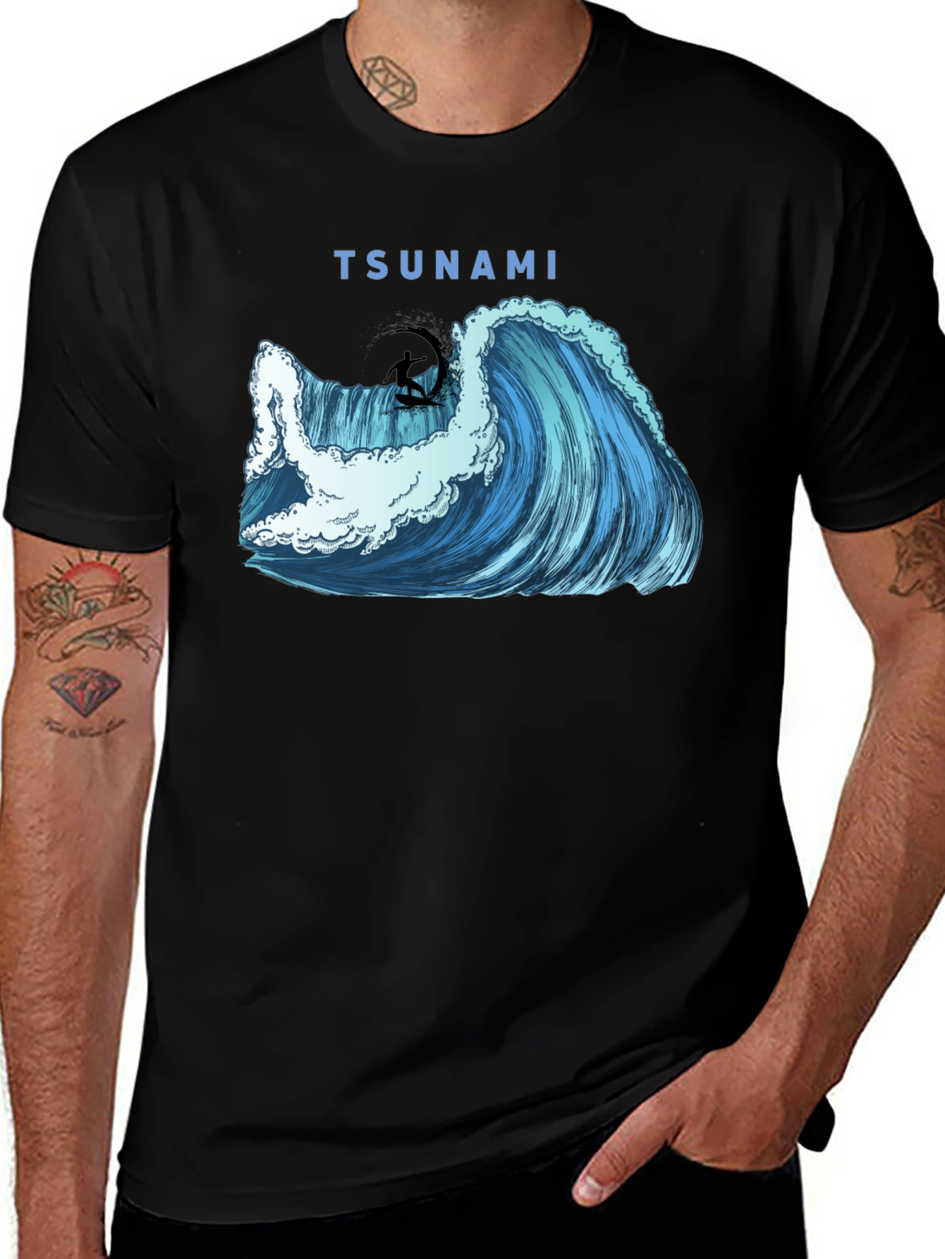 Tsunami Wave Surfer Graphic Tee - Cool Surf Style