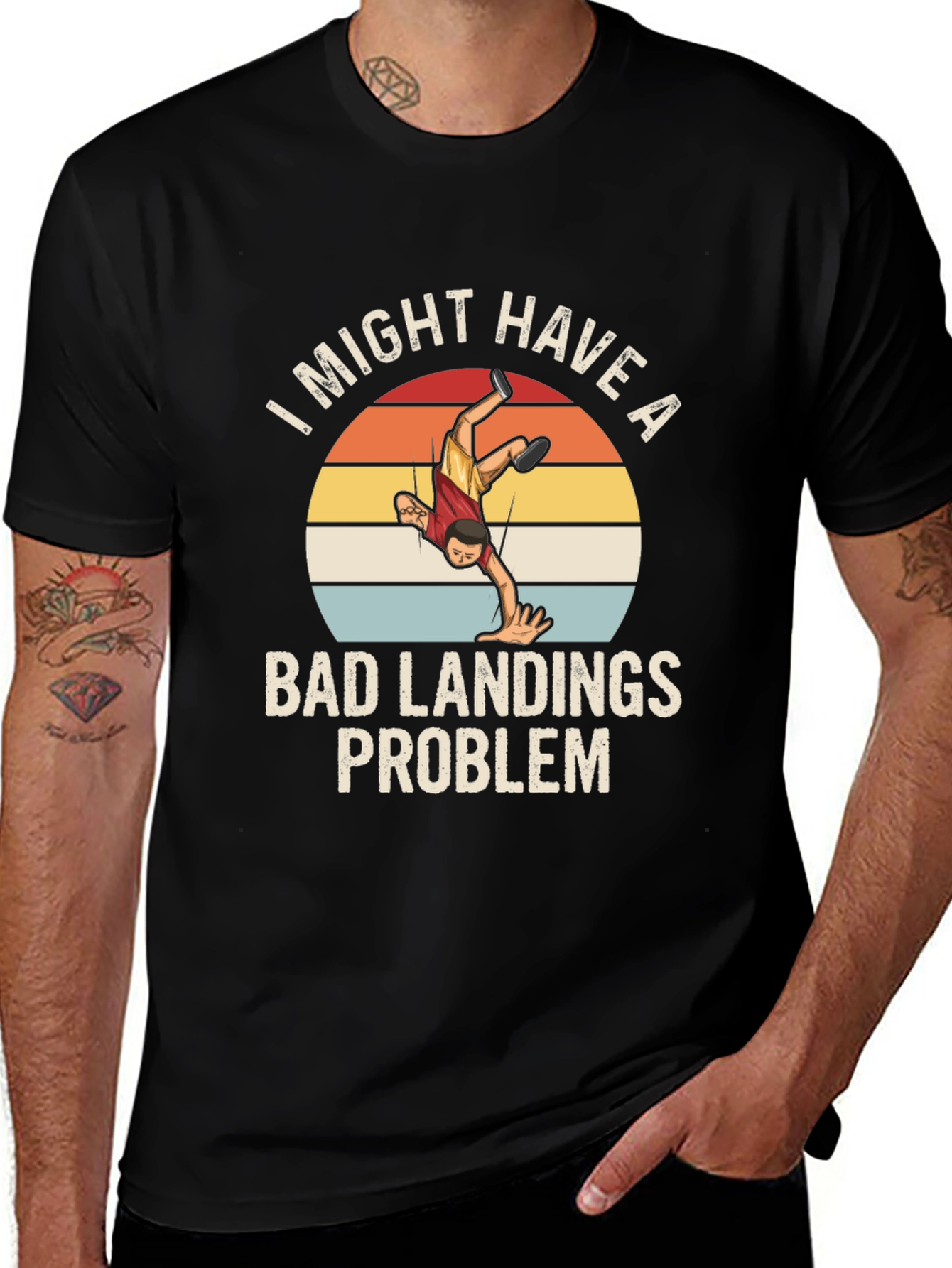 Variant 3 of Bad Landings Problem Funny Graphic T-Shirt