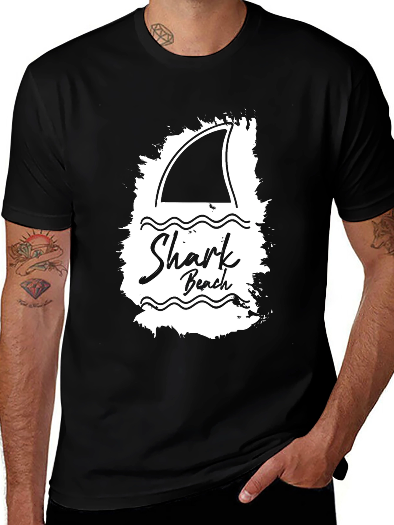 Variant 24 of Shark Beach Black T-Shirt