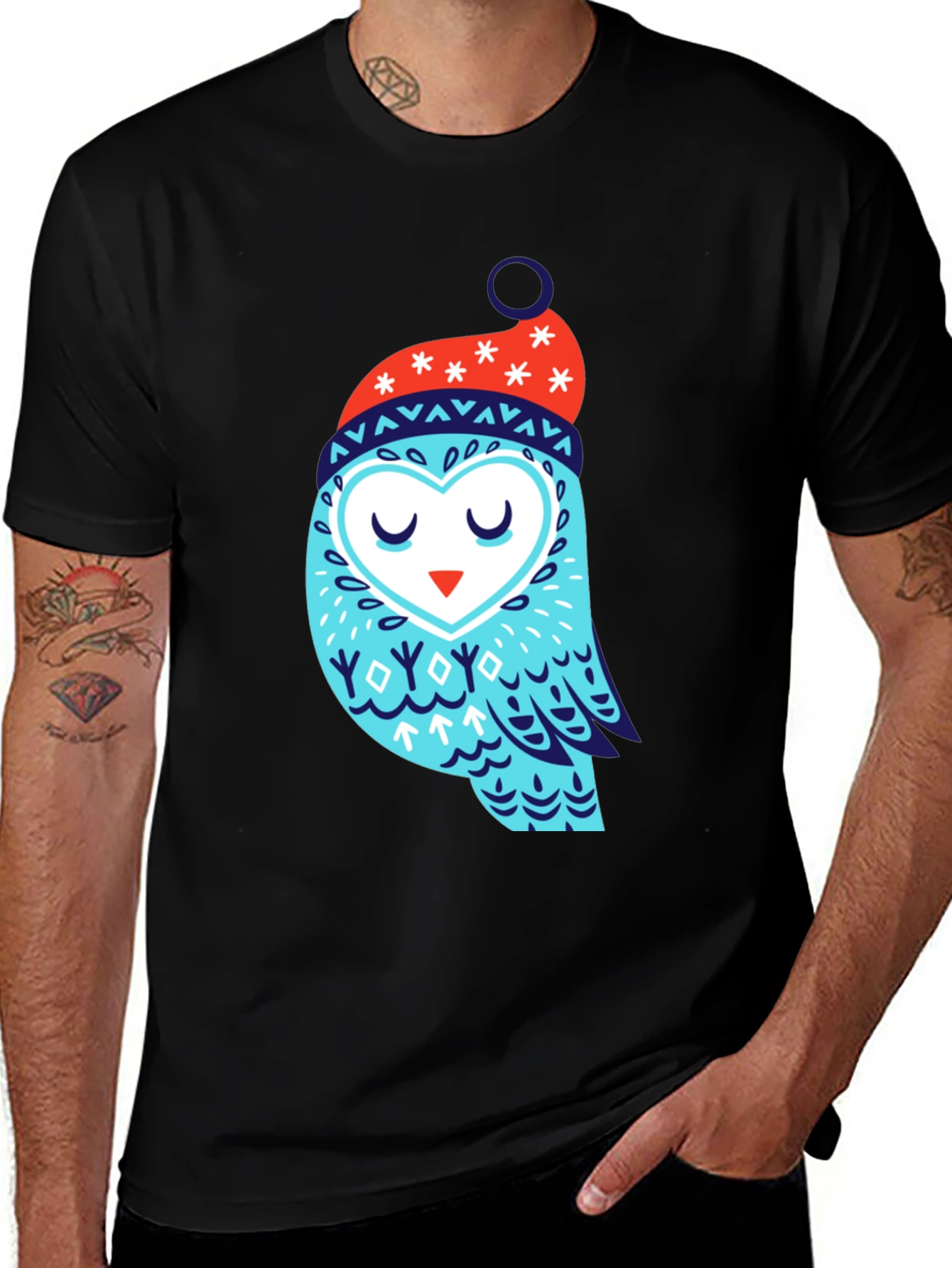 Variant 12 of Owl Winter Hat Graphic Tee