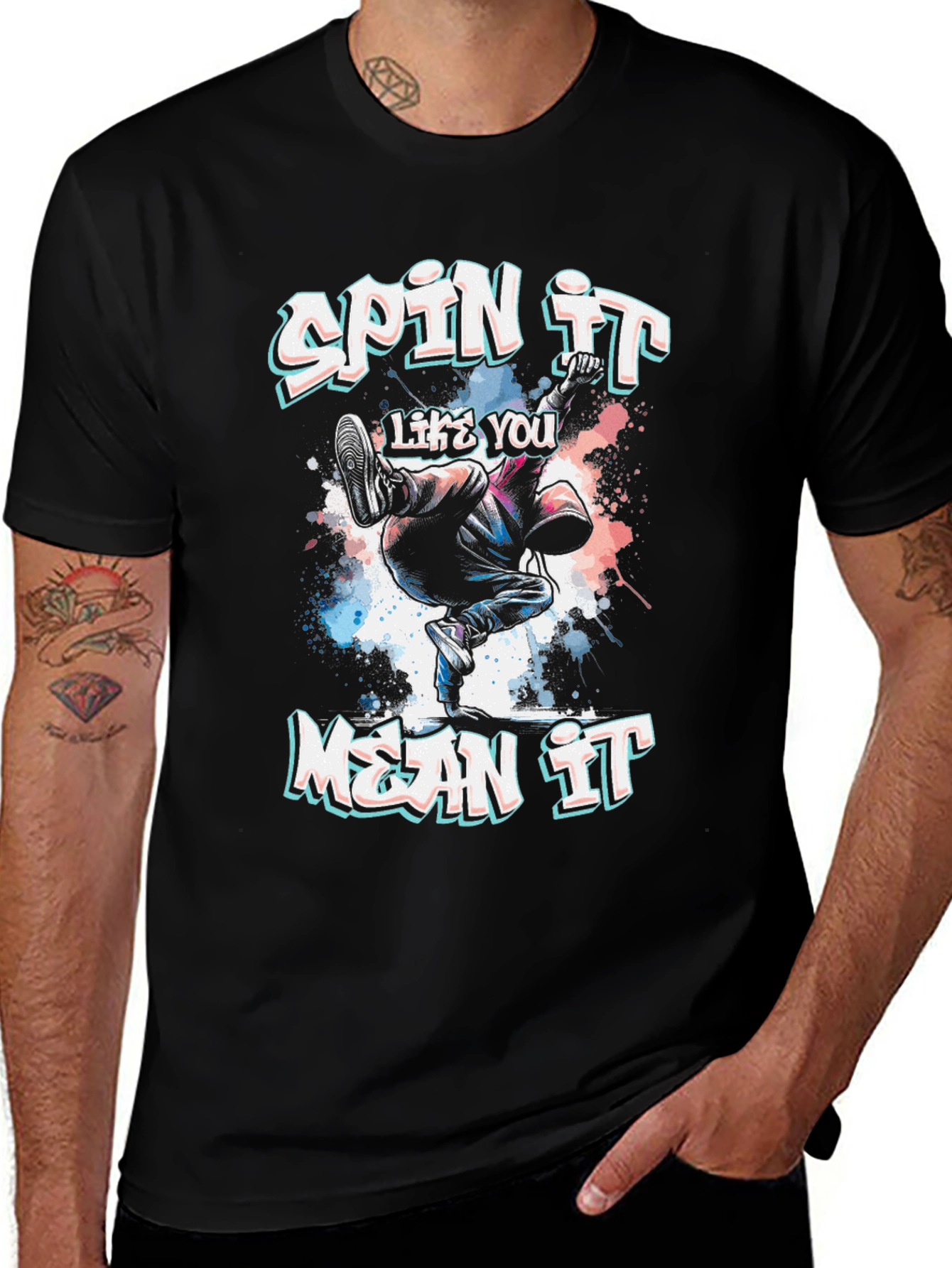 Variant 25 of Spin It Like You Mean It Black T-Shirt
