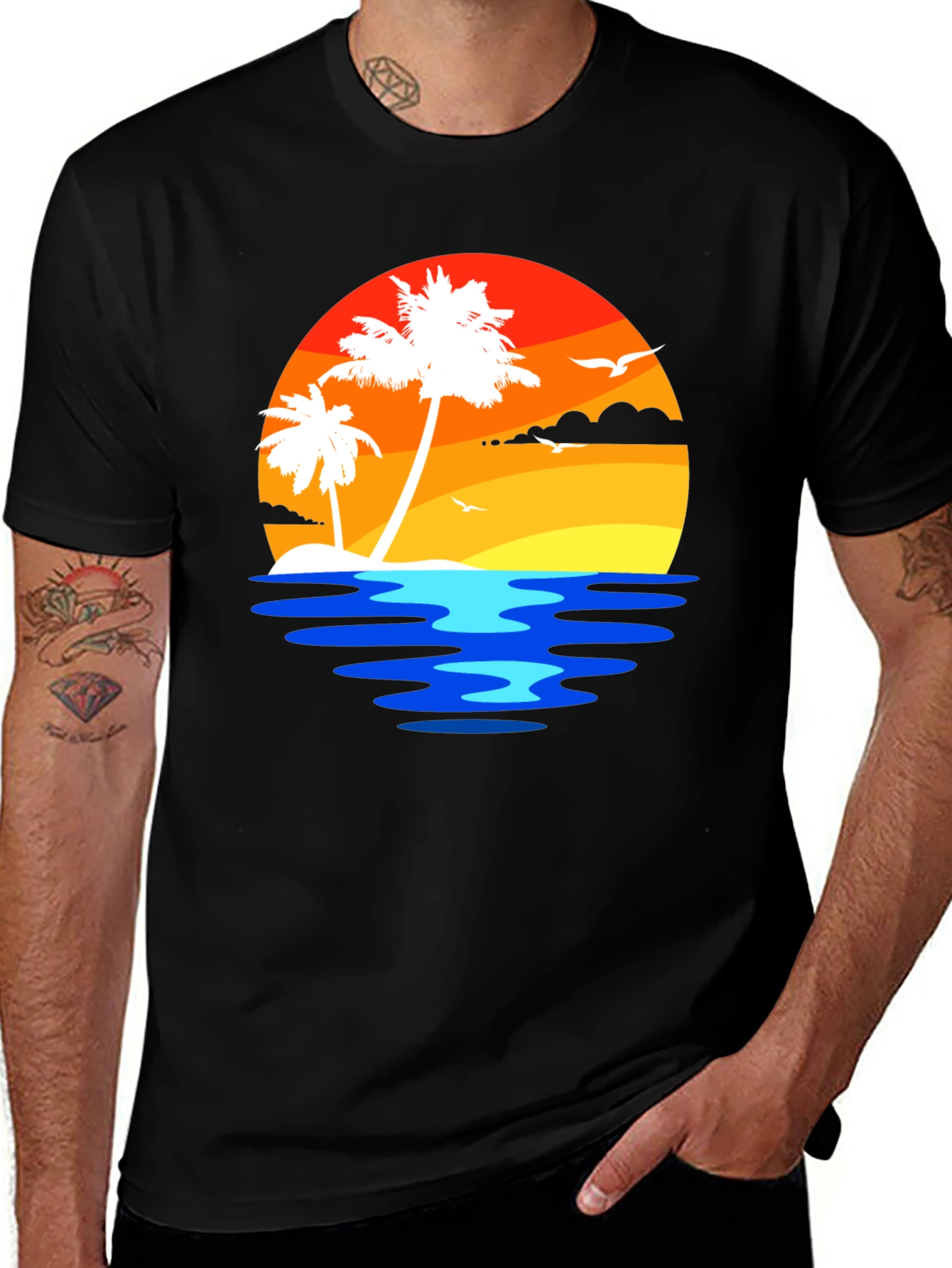 Variant 19 of Tropical Sunset Graphic Tee - Island Vibes