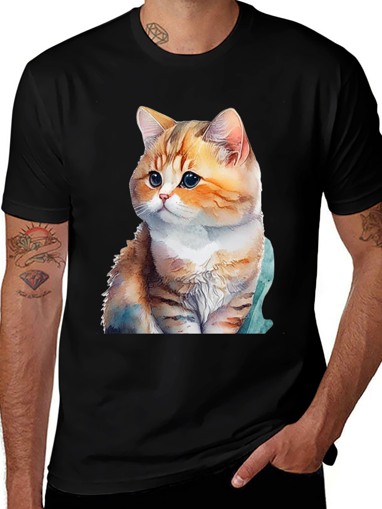 Variant 16 of Cute Cat Graphic T-Shirt - Soft Cotton Blend Tee