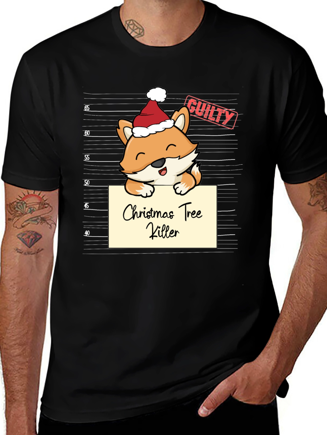 Variant 19 of Christmas Tree Killer Fox T-Shirt