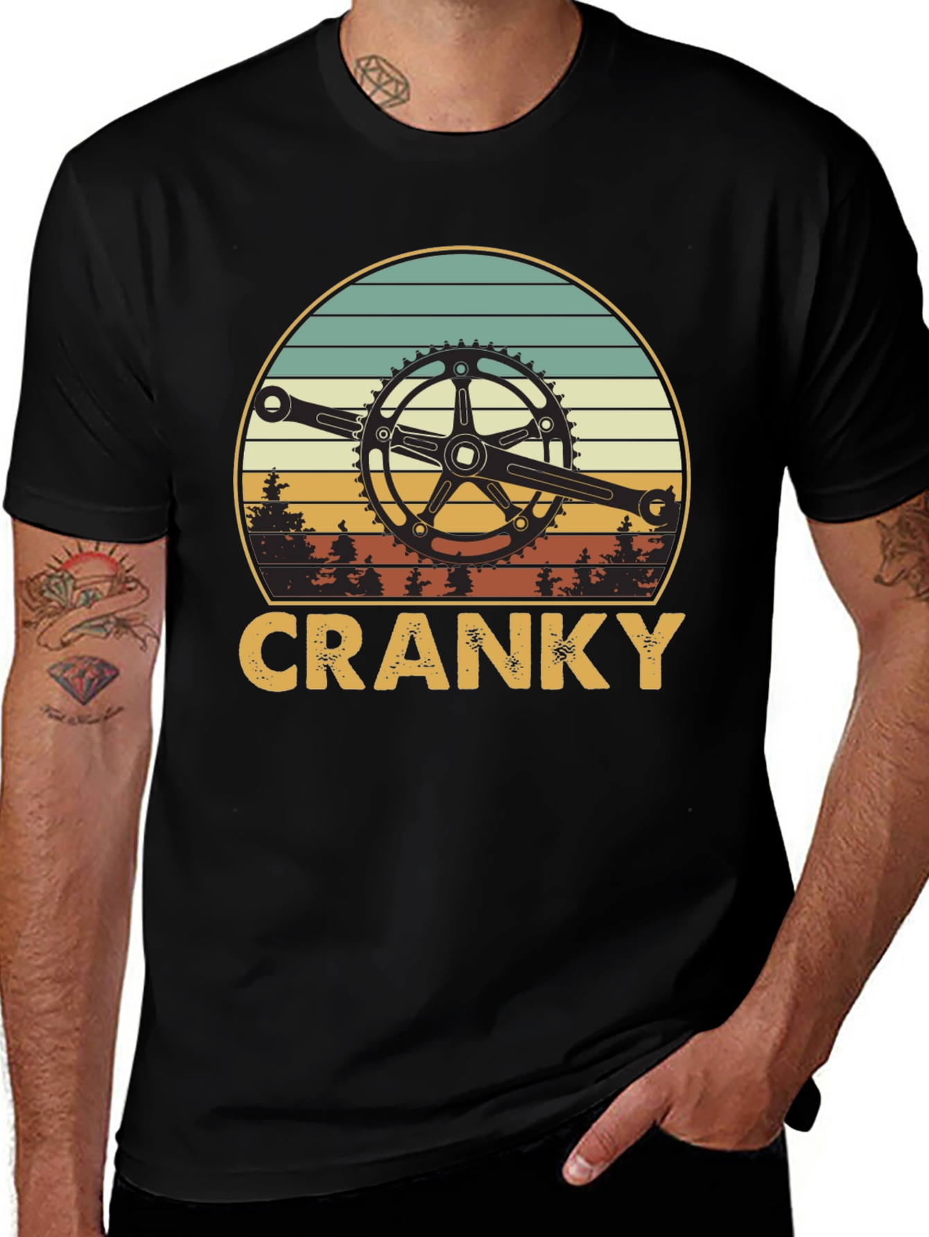 Variant 15 of Cranky Biker T-Shirt - Retro Cycling Design