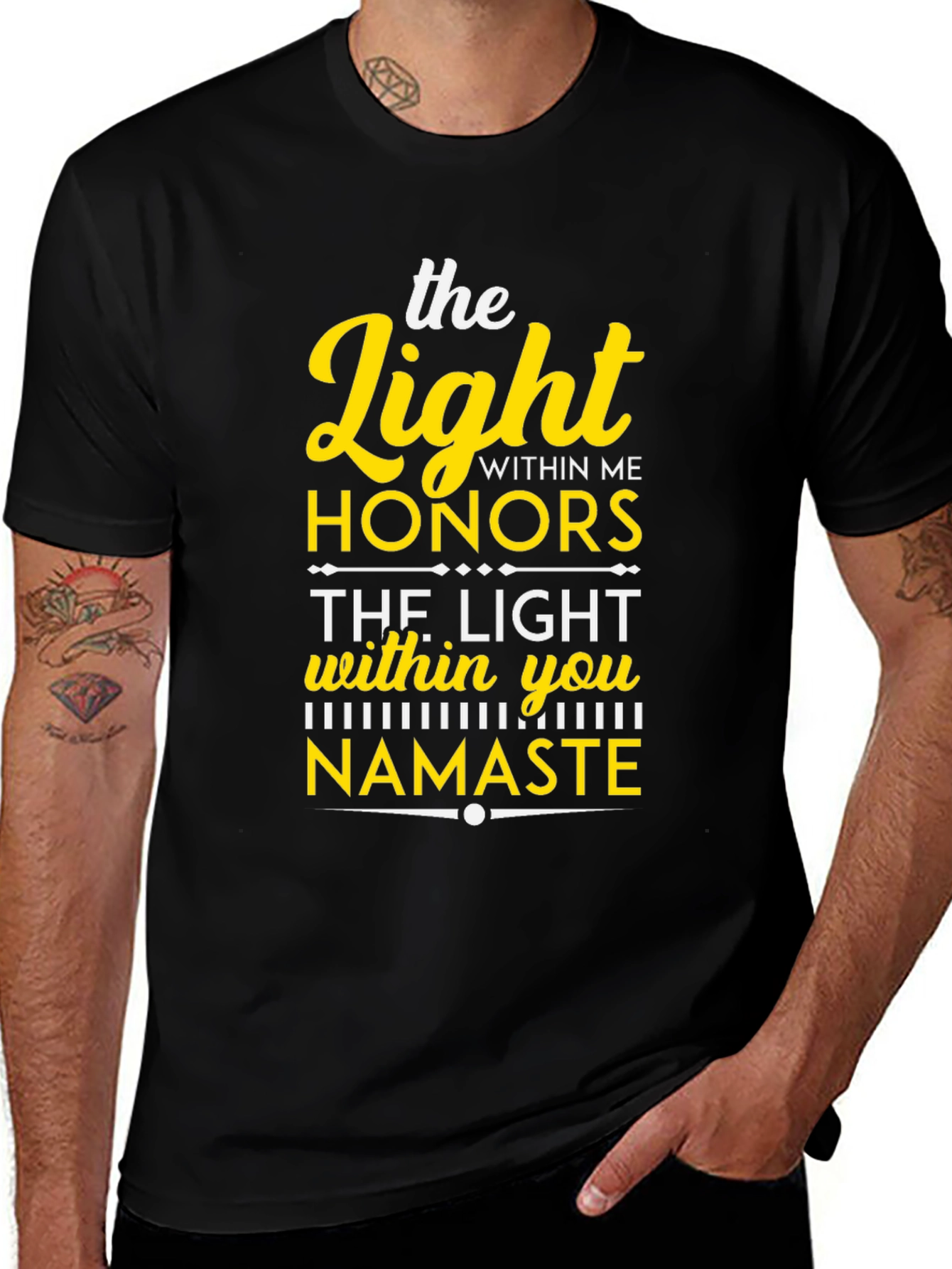 Variant 9 of The Light Within Namaste Black T-Shirt